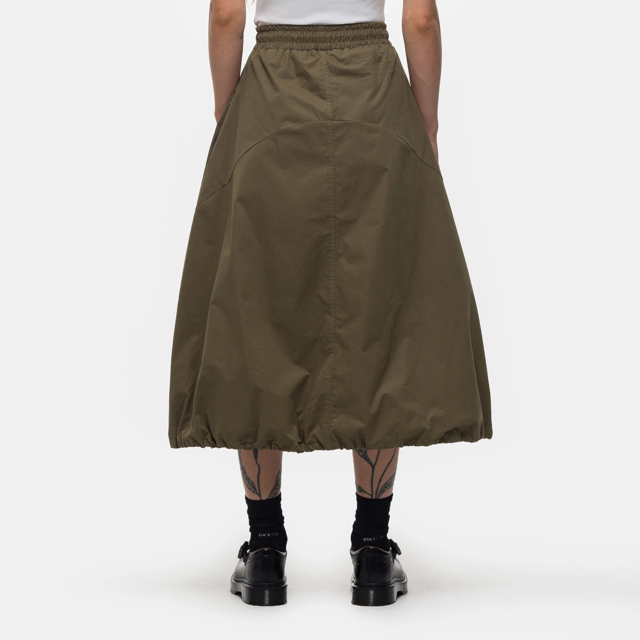 Pintuck Ballon Skirt in Khaki - Image 3