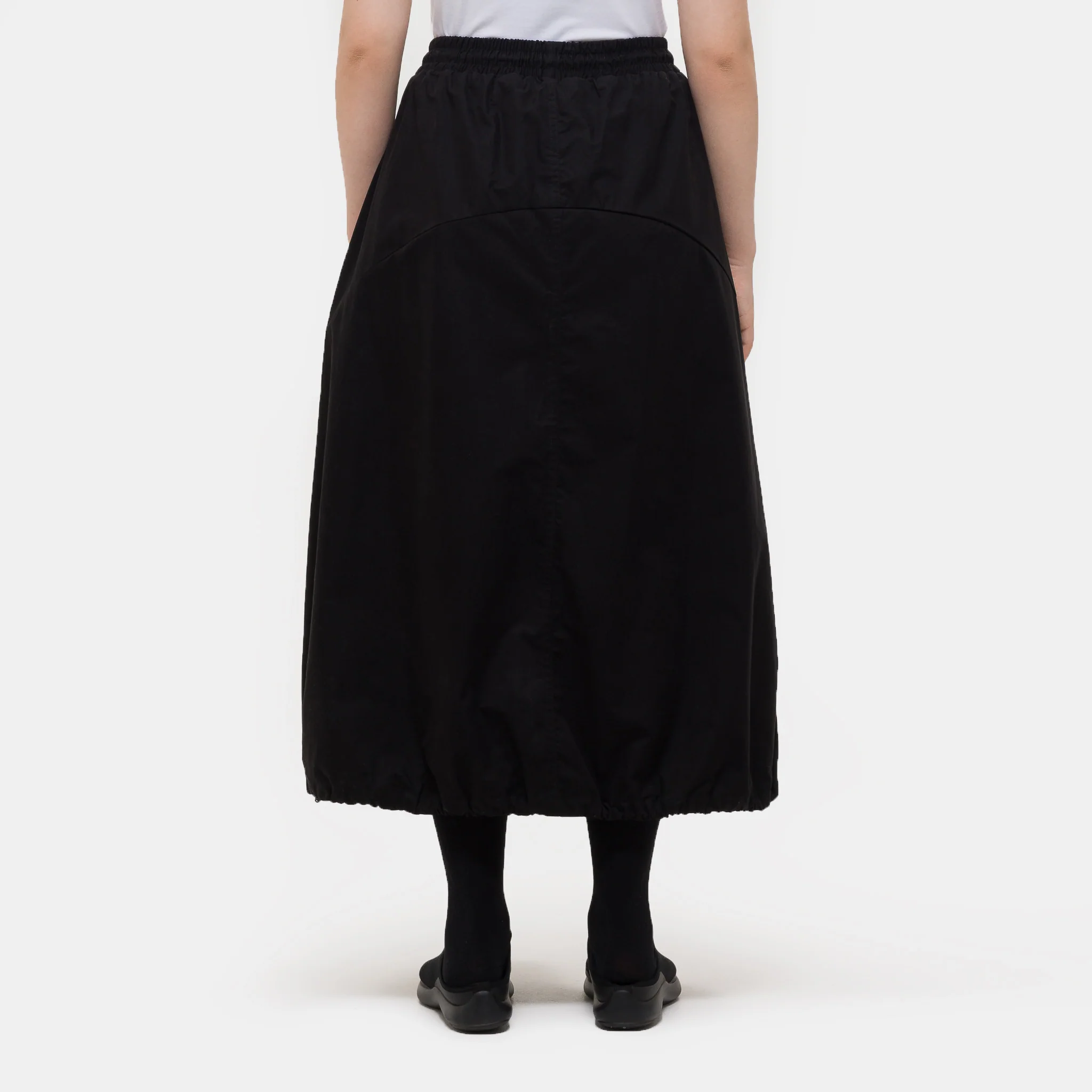 Pintuck Balloon Skirt in Black - Image 3