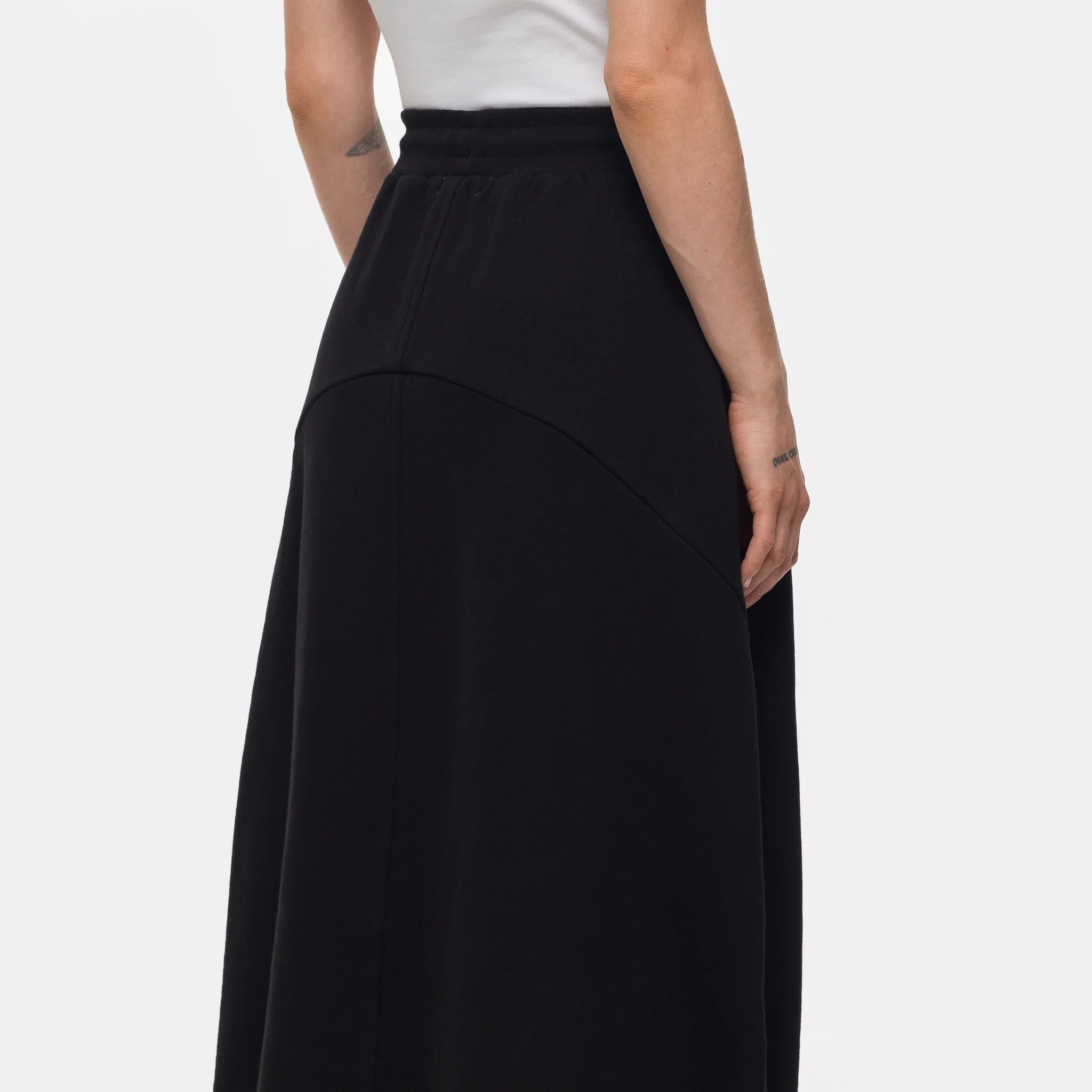 Pintuck Jogger Skirt in Black - Image 5
