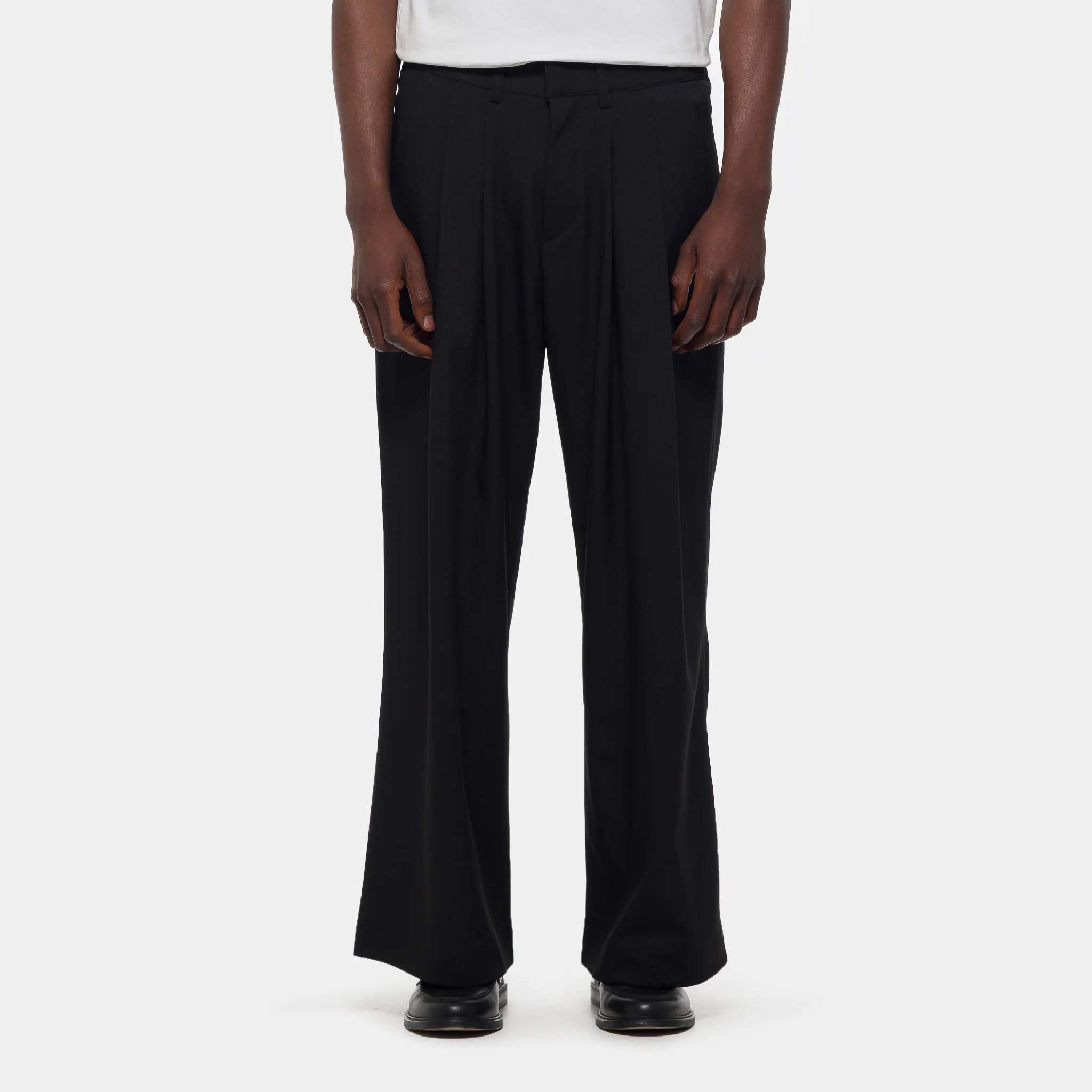 Pintuck Maxi Trouser in Black