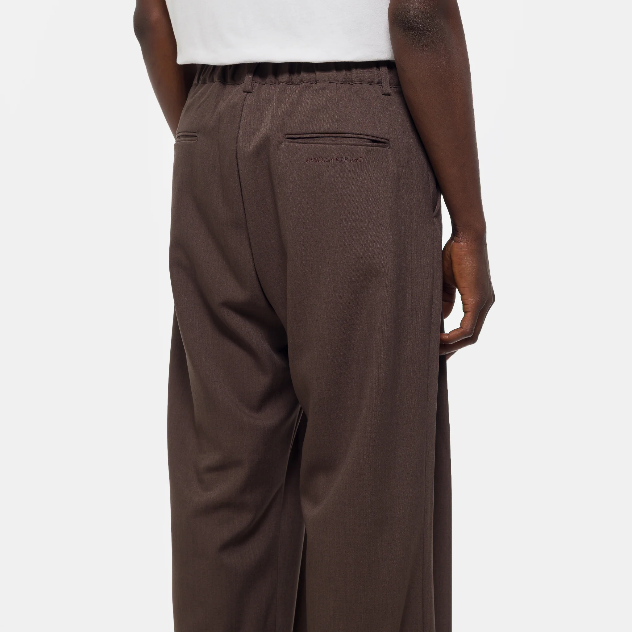 Pintuck Maxi Trouser in Brown - Image 5
