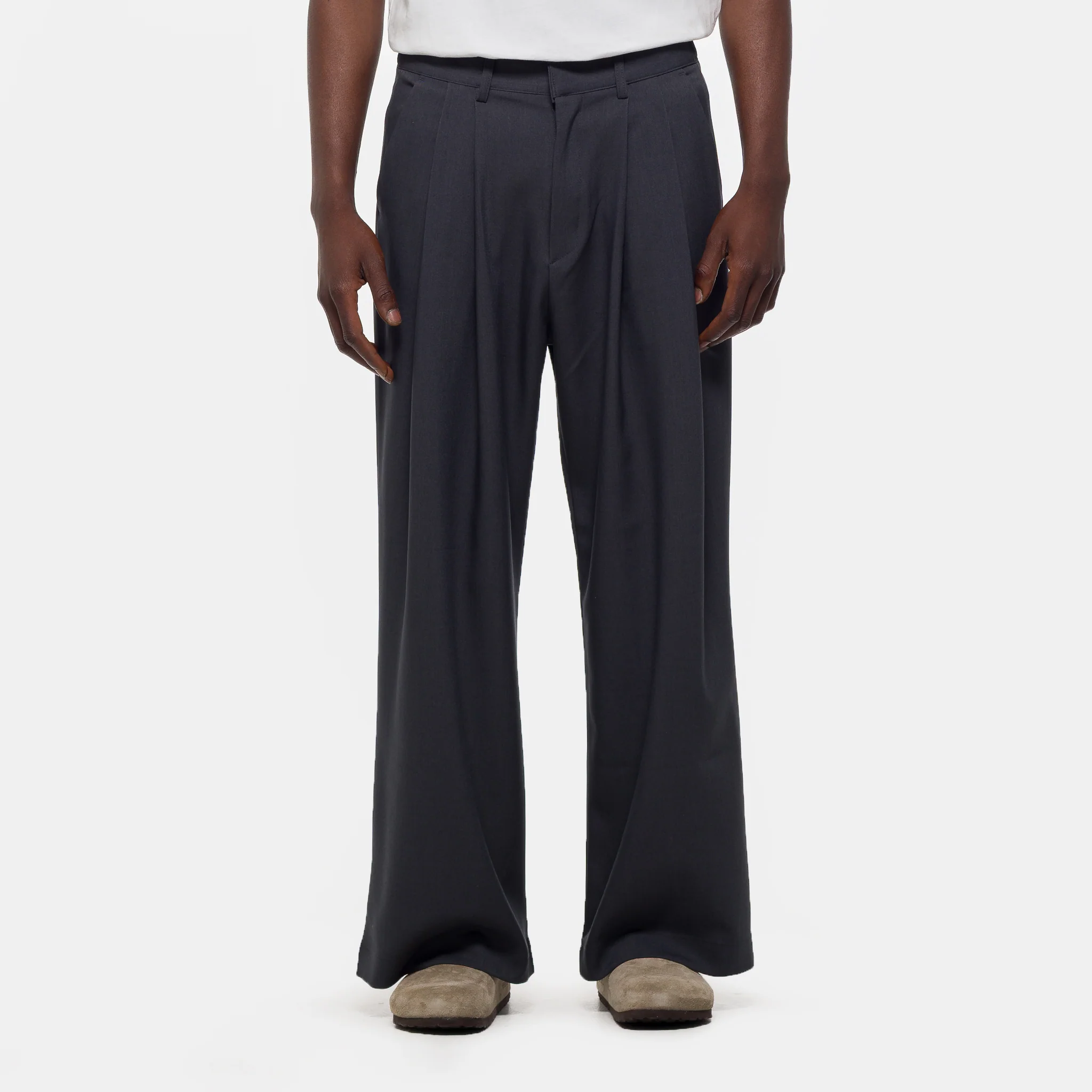 Pintuck Maxi Trouser in Grey