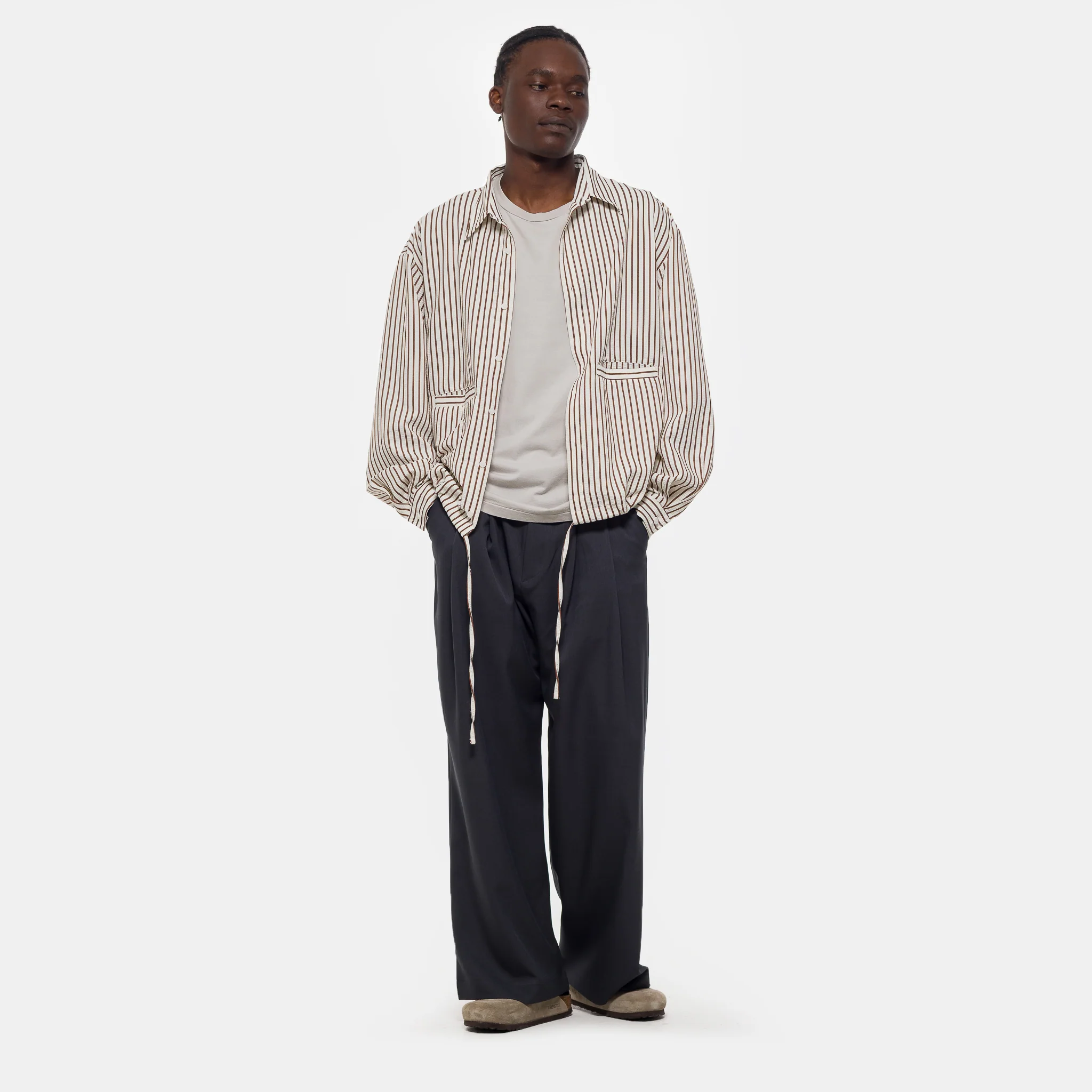 Pintuck Maxi Trouser in Grey - Image 2