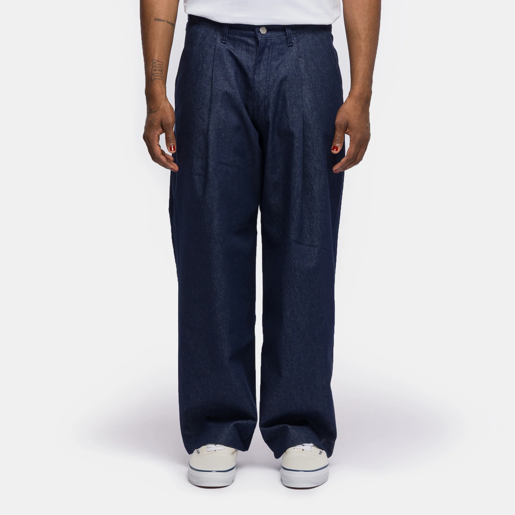 Pintuck Wide Jean in Indigo