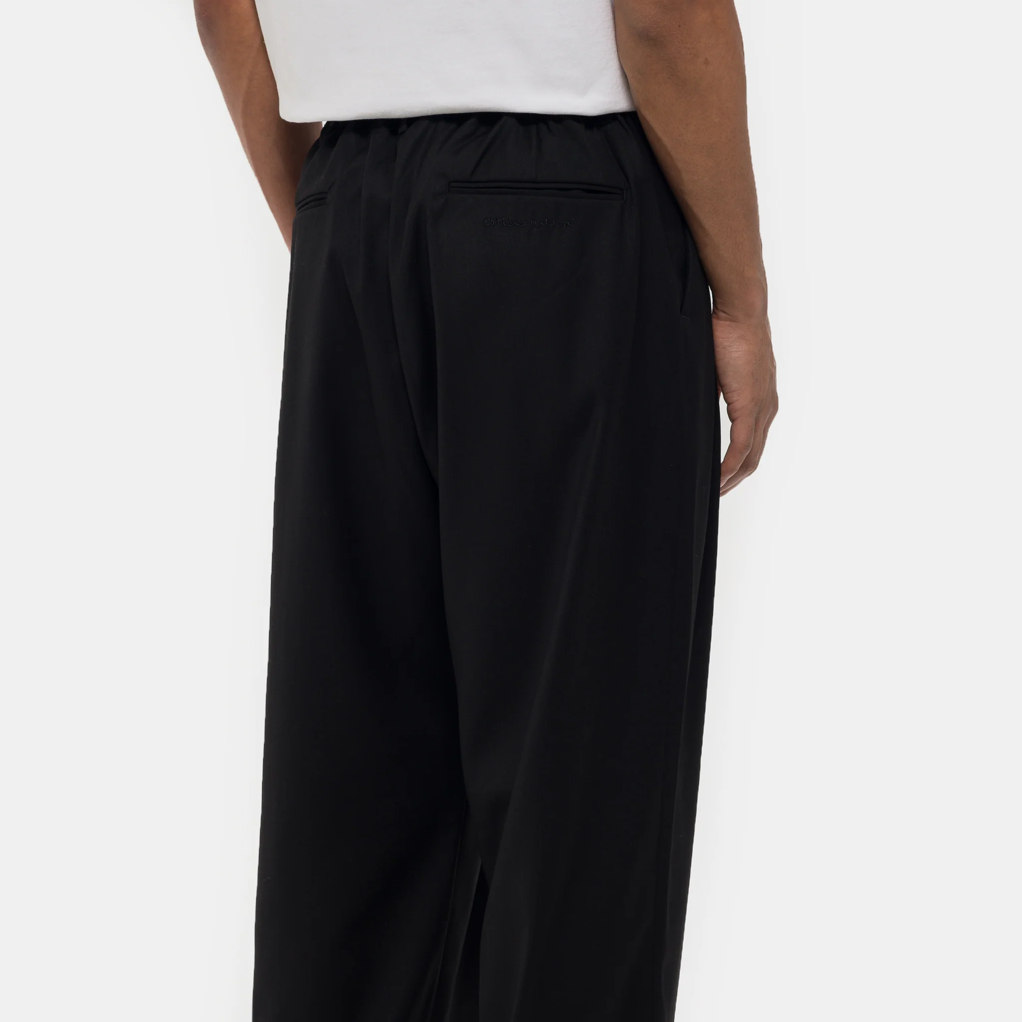 Pintuck Wide Trouser in Black - Image 5