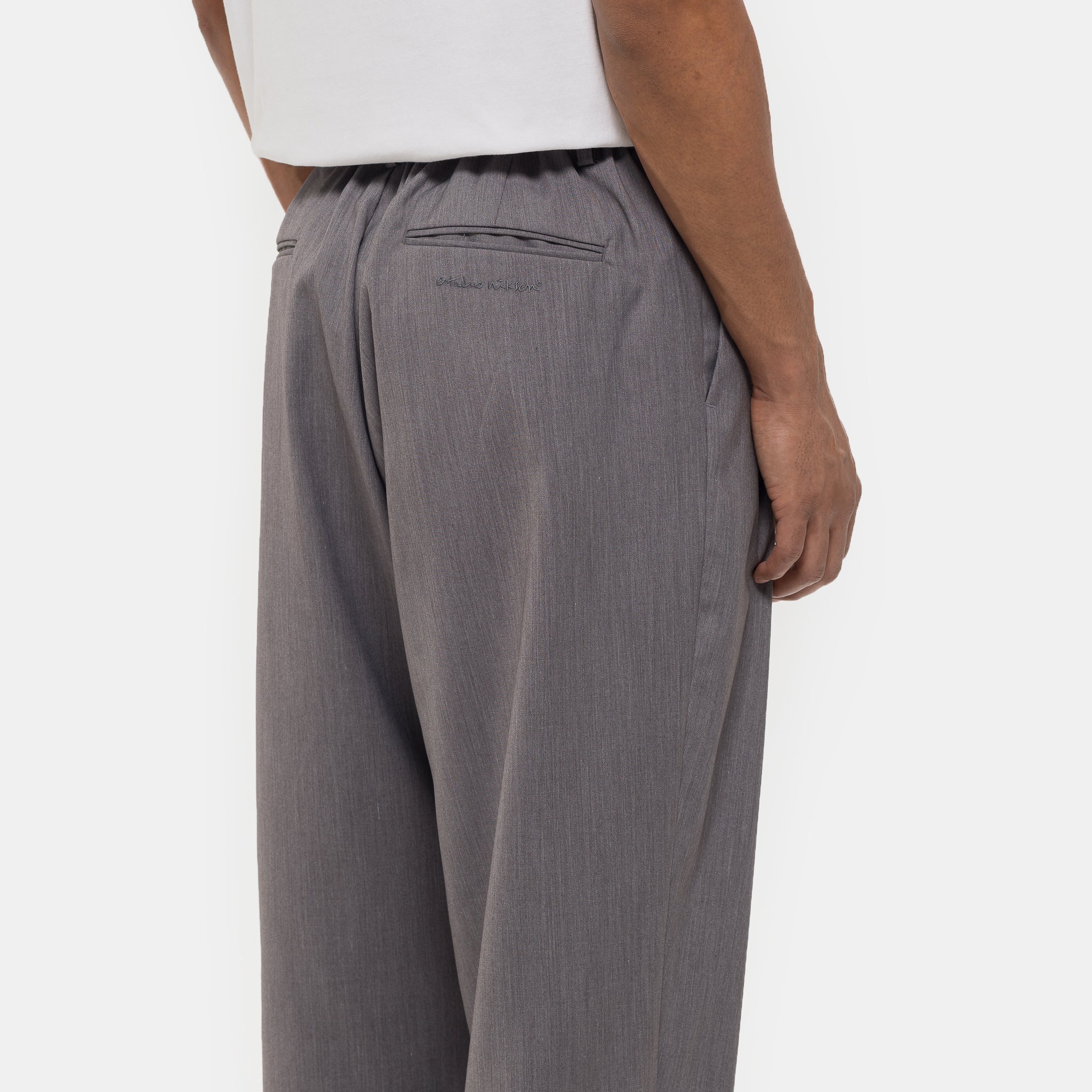 Pintuck Wide Trouser in Grey - Image 5