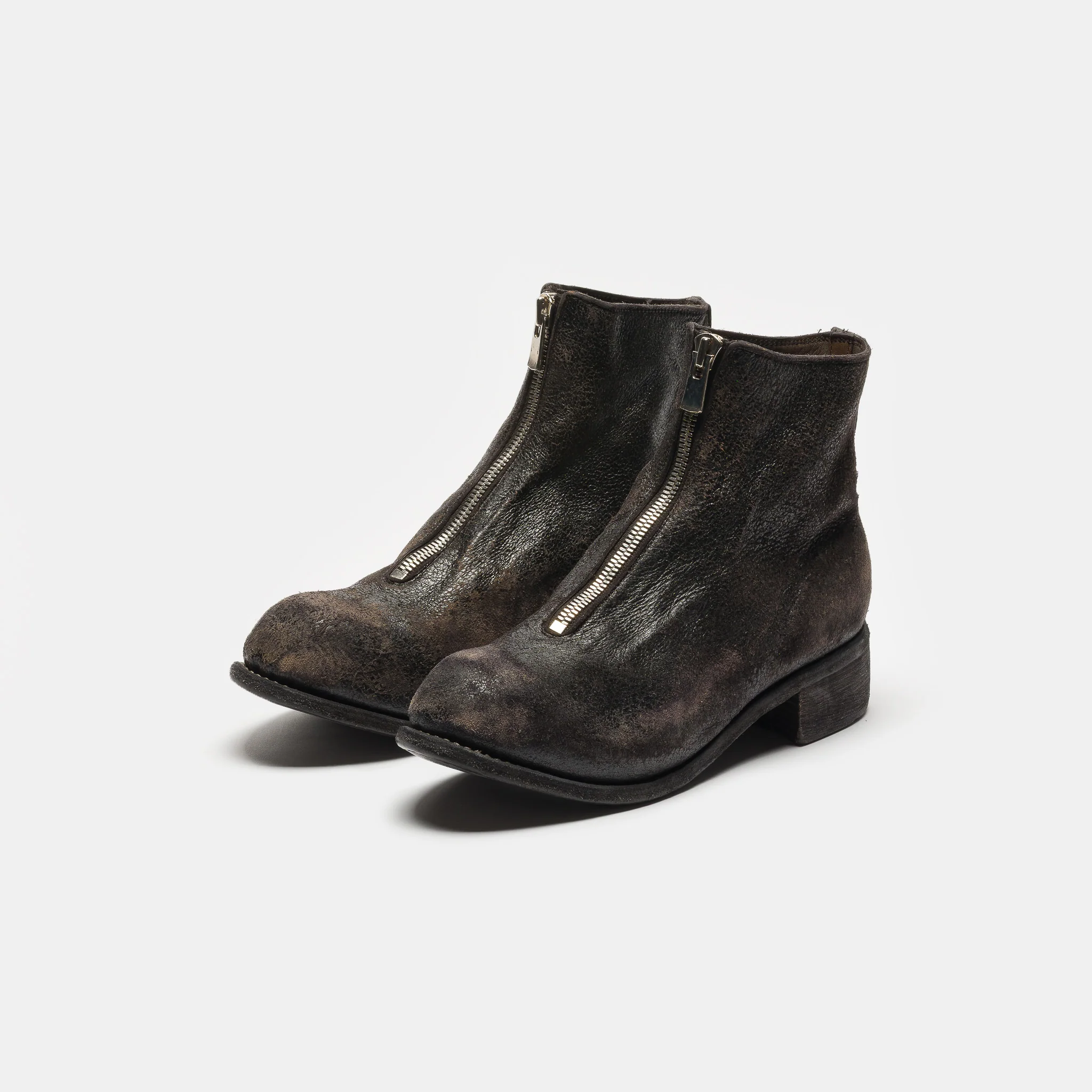 PL1_RU Coated Front Zip Boot in Black - Image 3