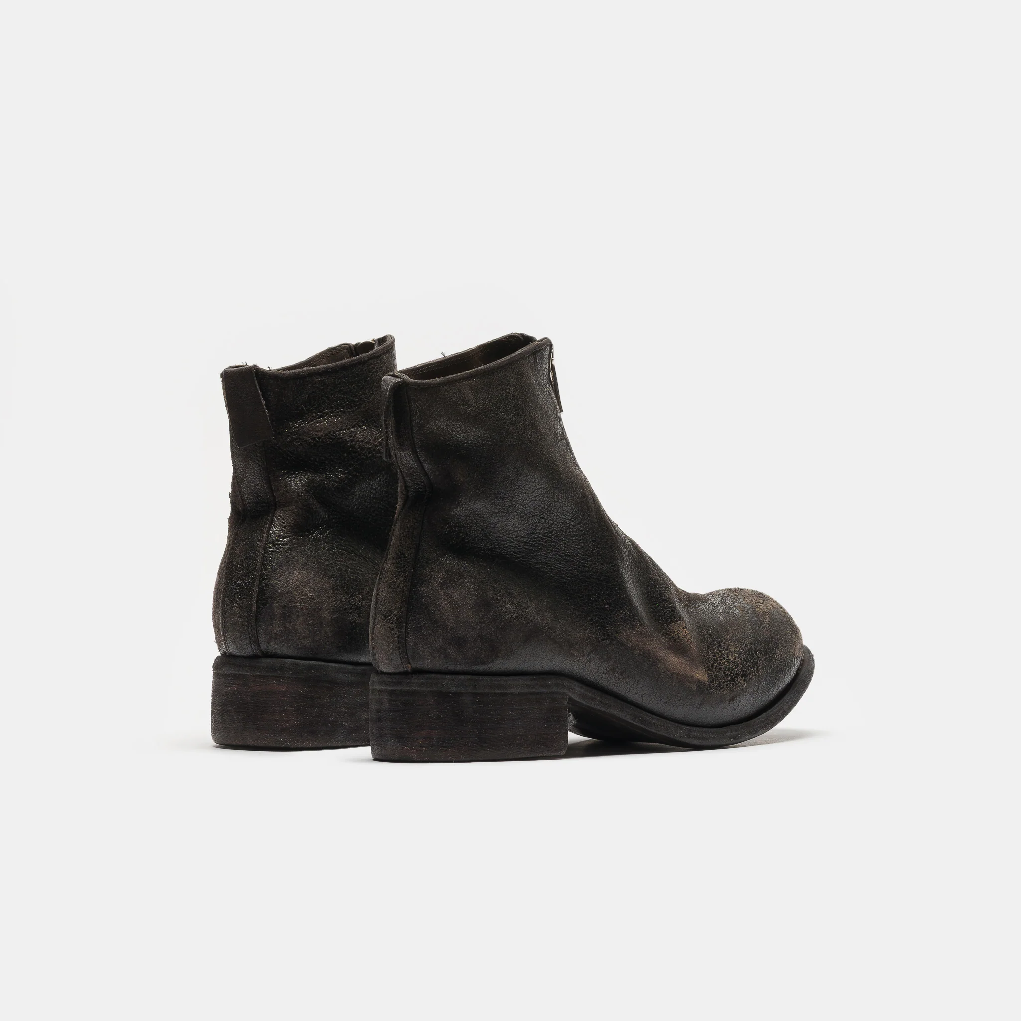 PL1_RU Coated Front Zip Boot in Black - Image 4