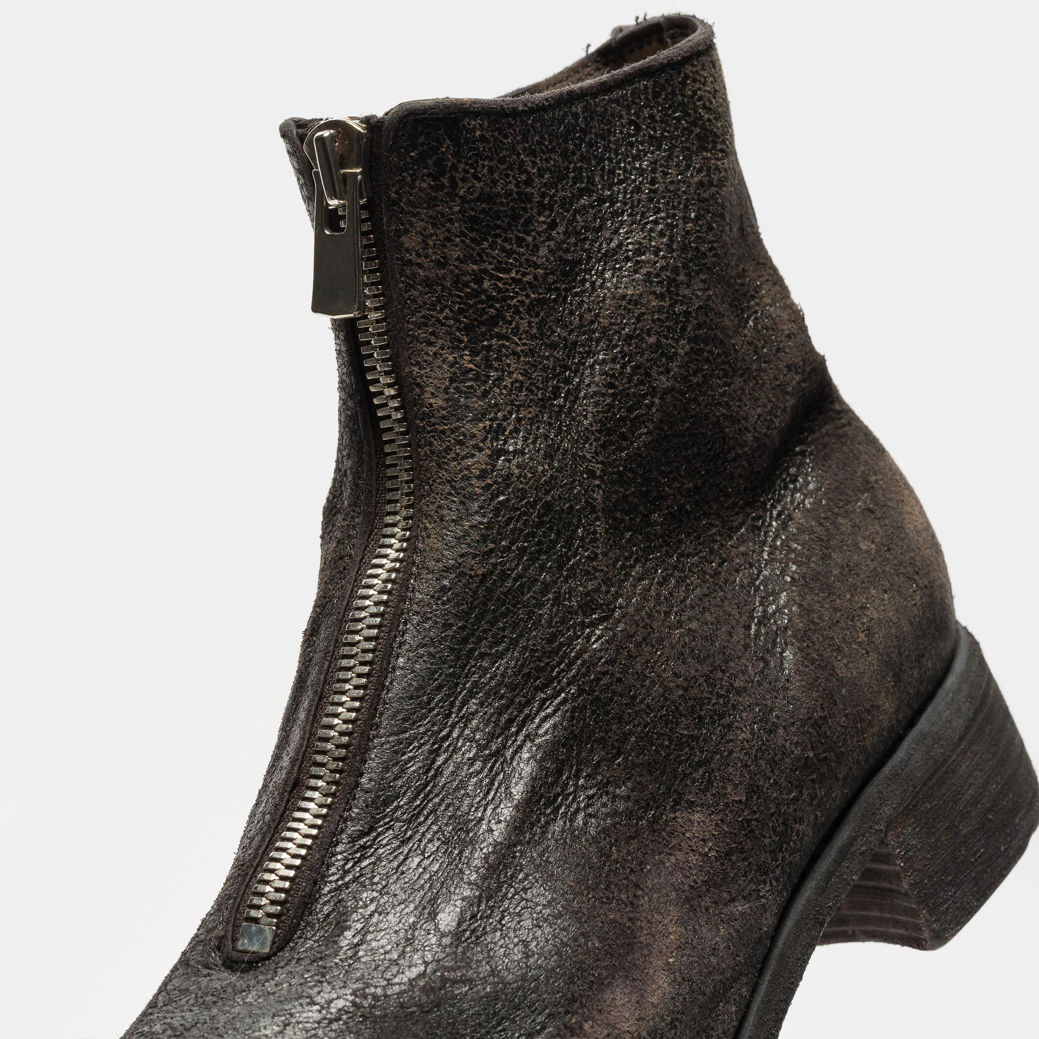 PL1_RU Coated Front Zip Boot in Black - Image 6