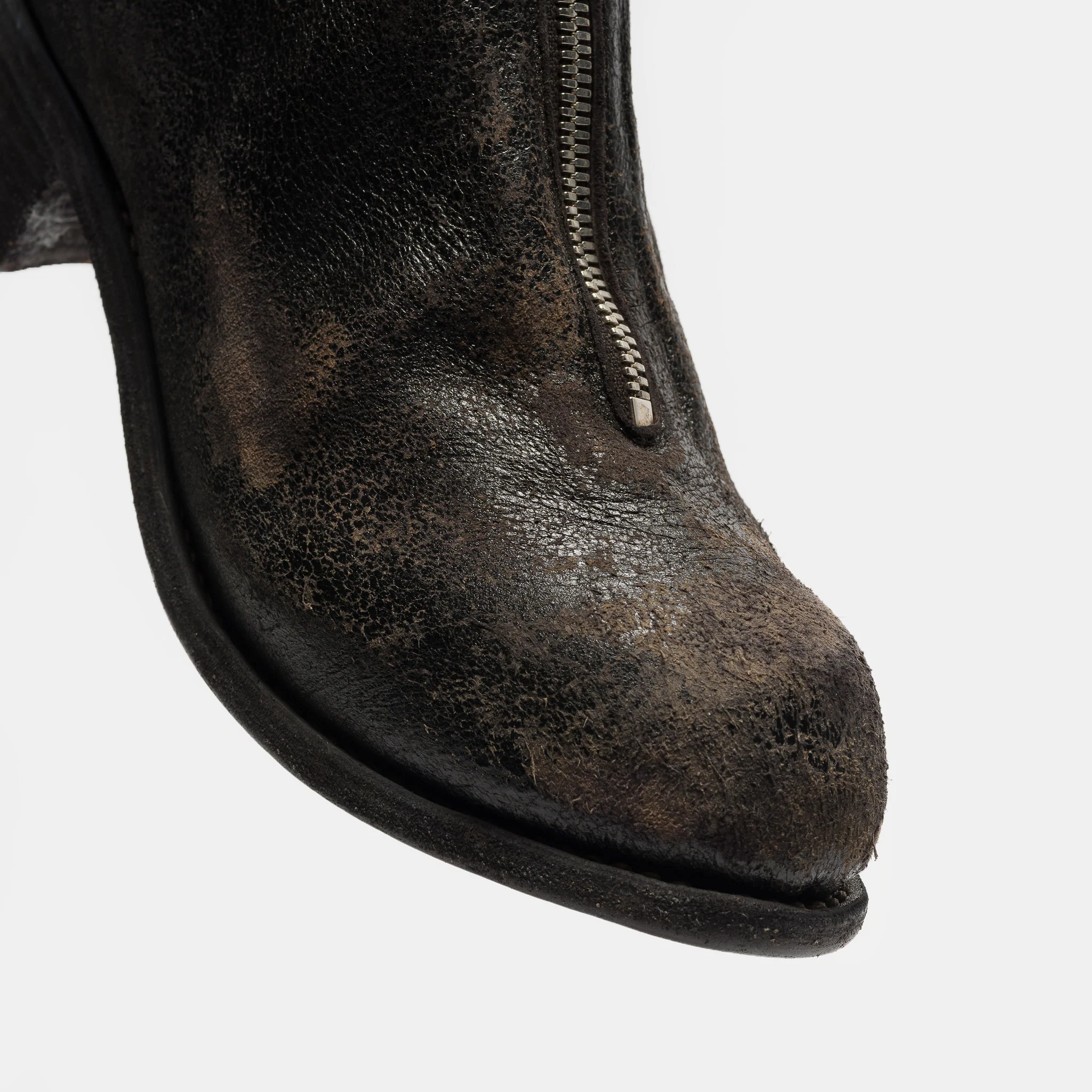 PL1_RU Coated Front Zip Boot in Black - Image 7