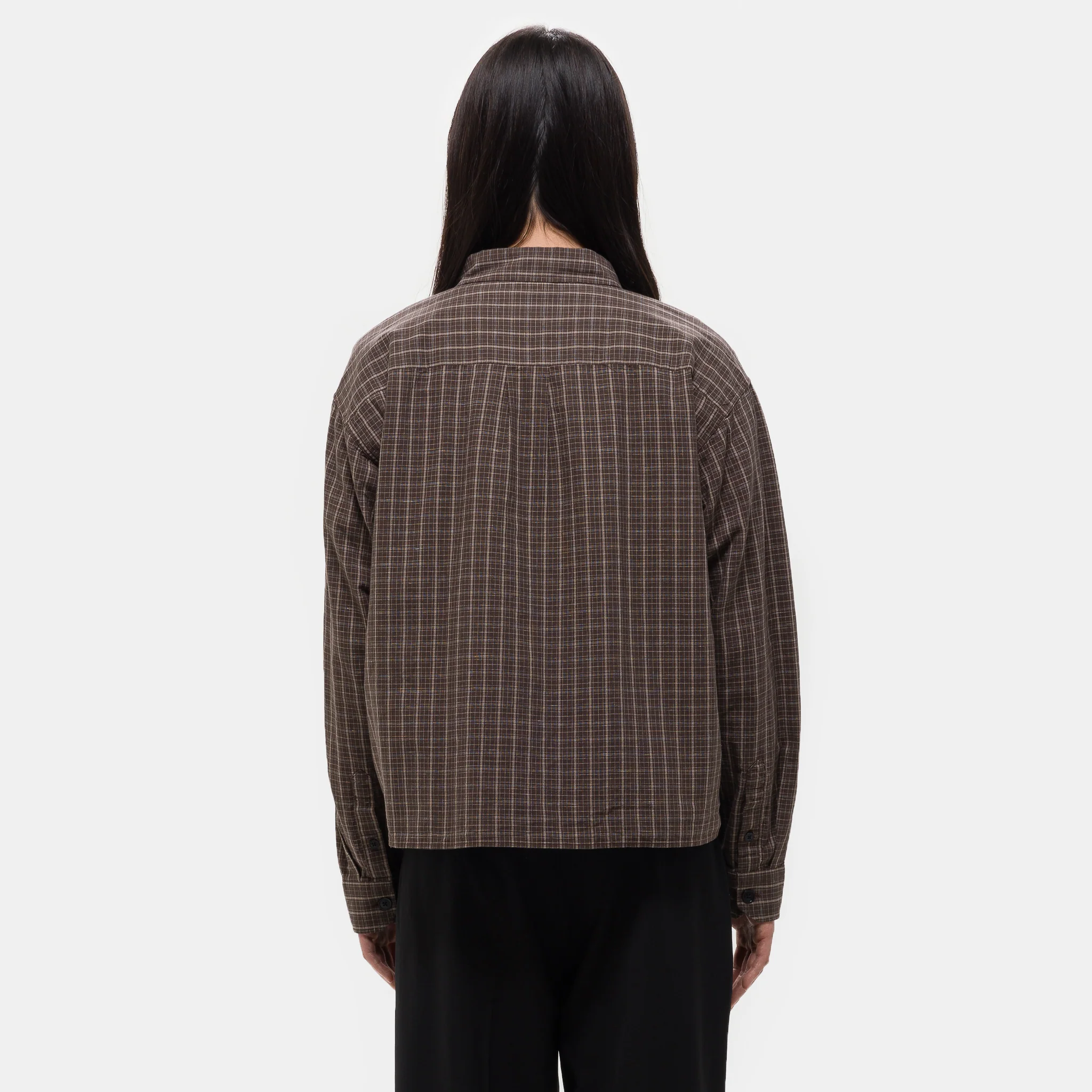 Priority Shirt in Brown Linen Check - Image 3