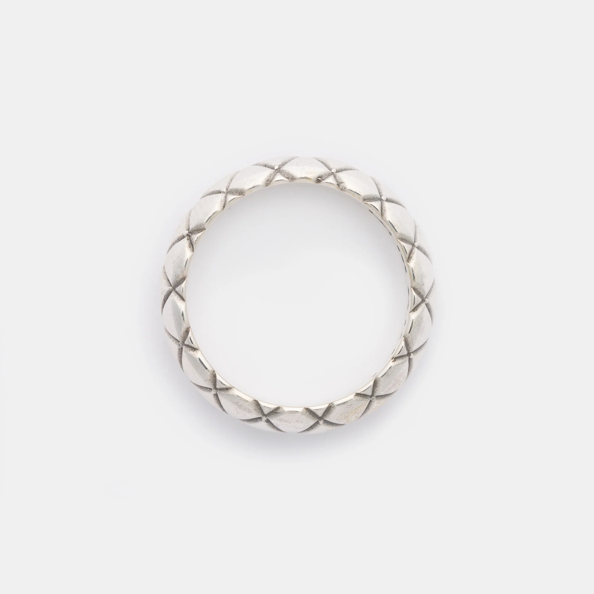 Quilted Band Ring in Silver - Image 2