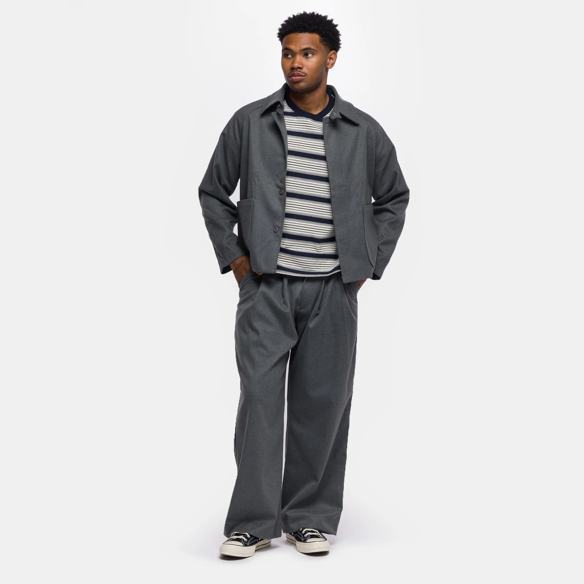 Raglan Pocket Jacket in Grey - Image 2