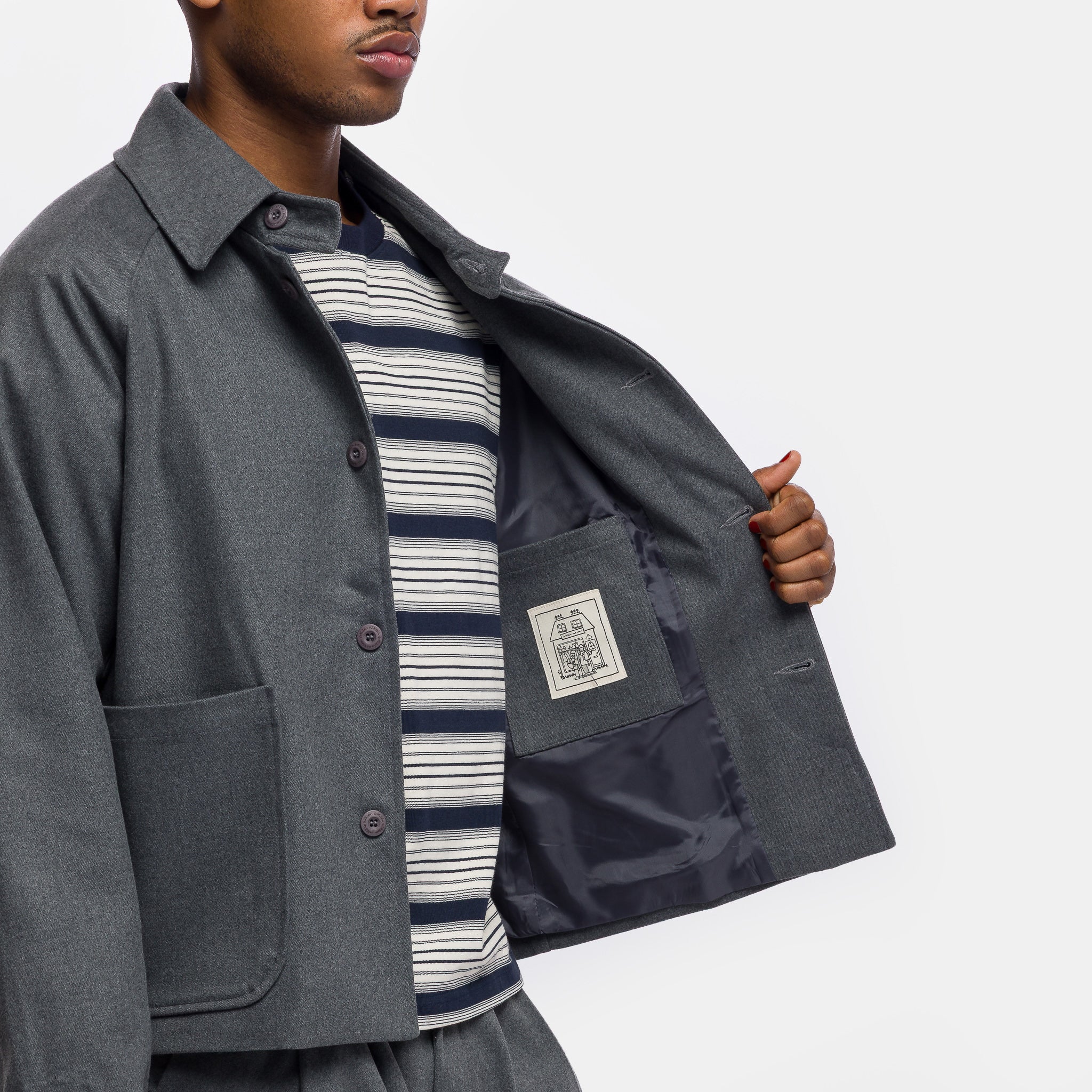 Raglan Pocket Jacket in Grey - Image 5