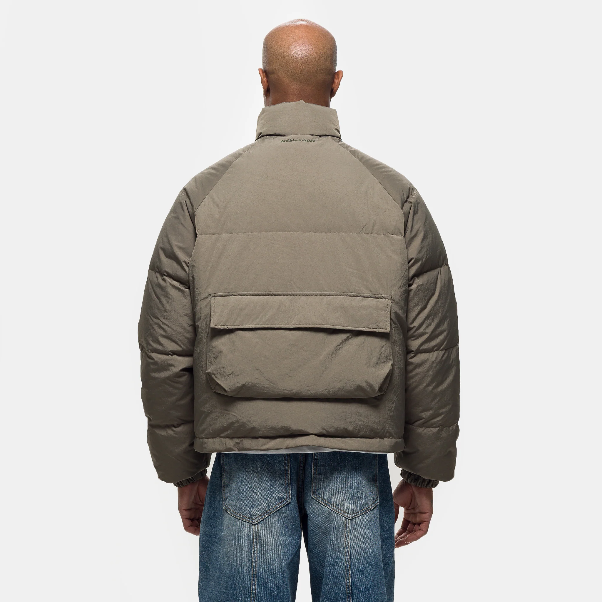 Raglan Puffer Jacket in Khaki - Image 3