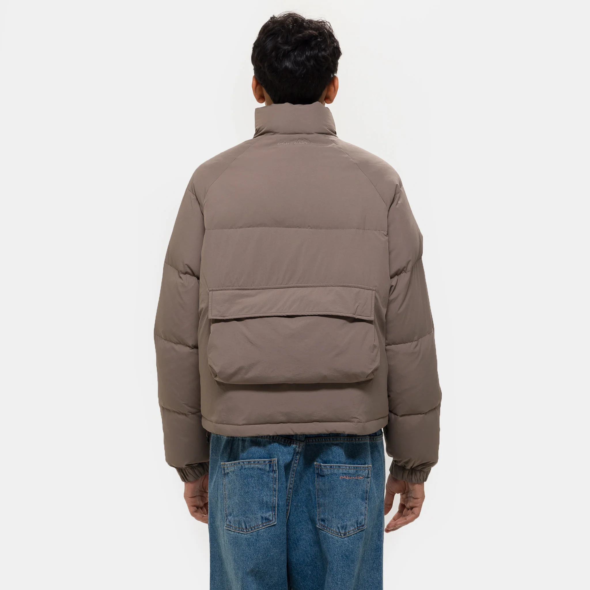 Raglan Puffer Jacket in Beige - Image 3