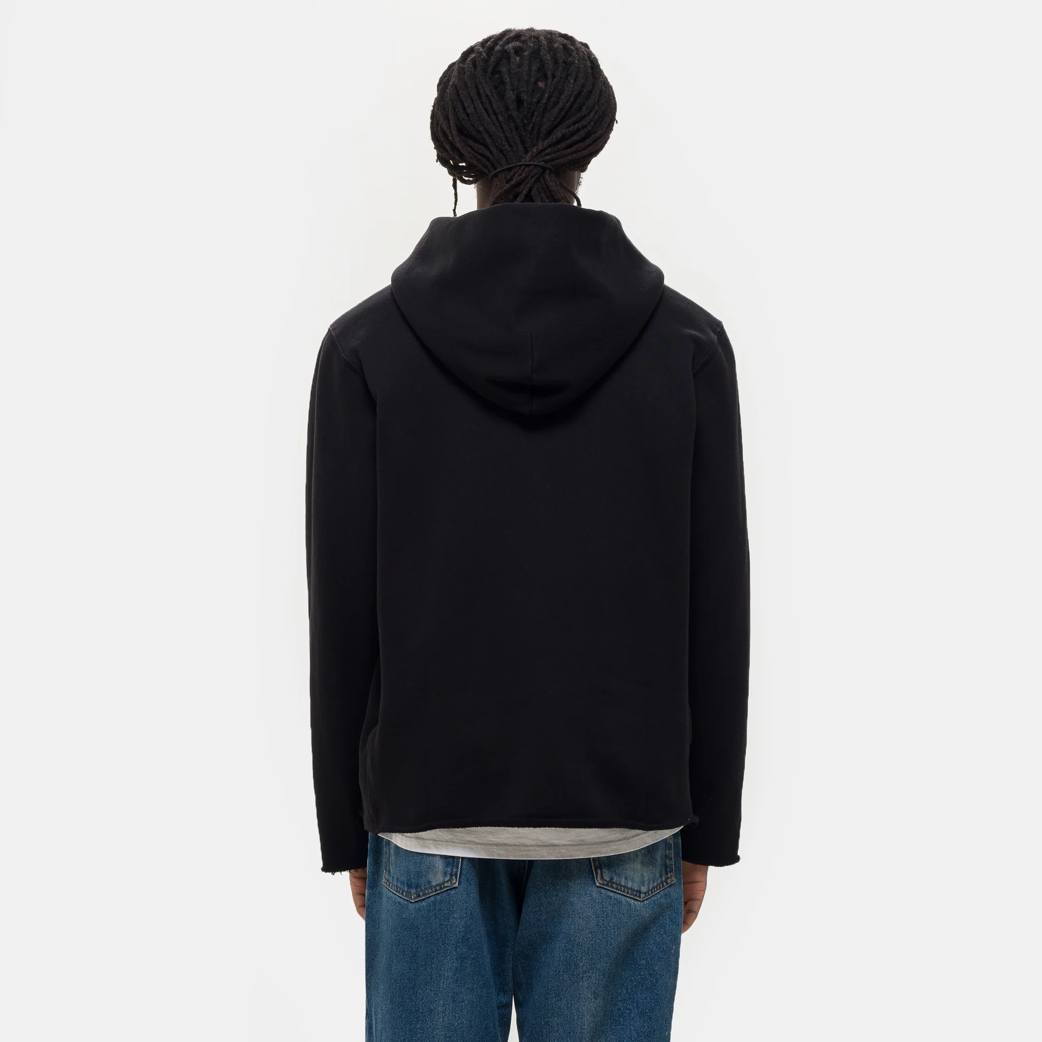 Raw Zip Hoodie in Jet Black - Image 3
