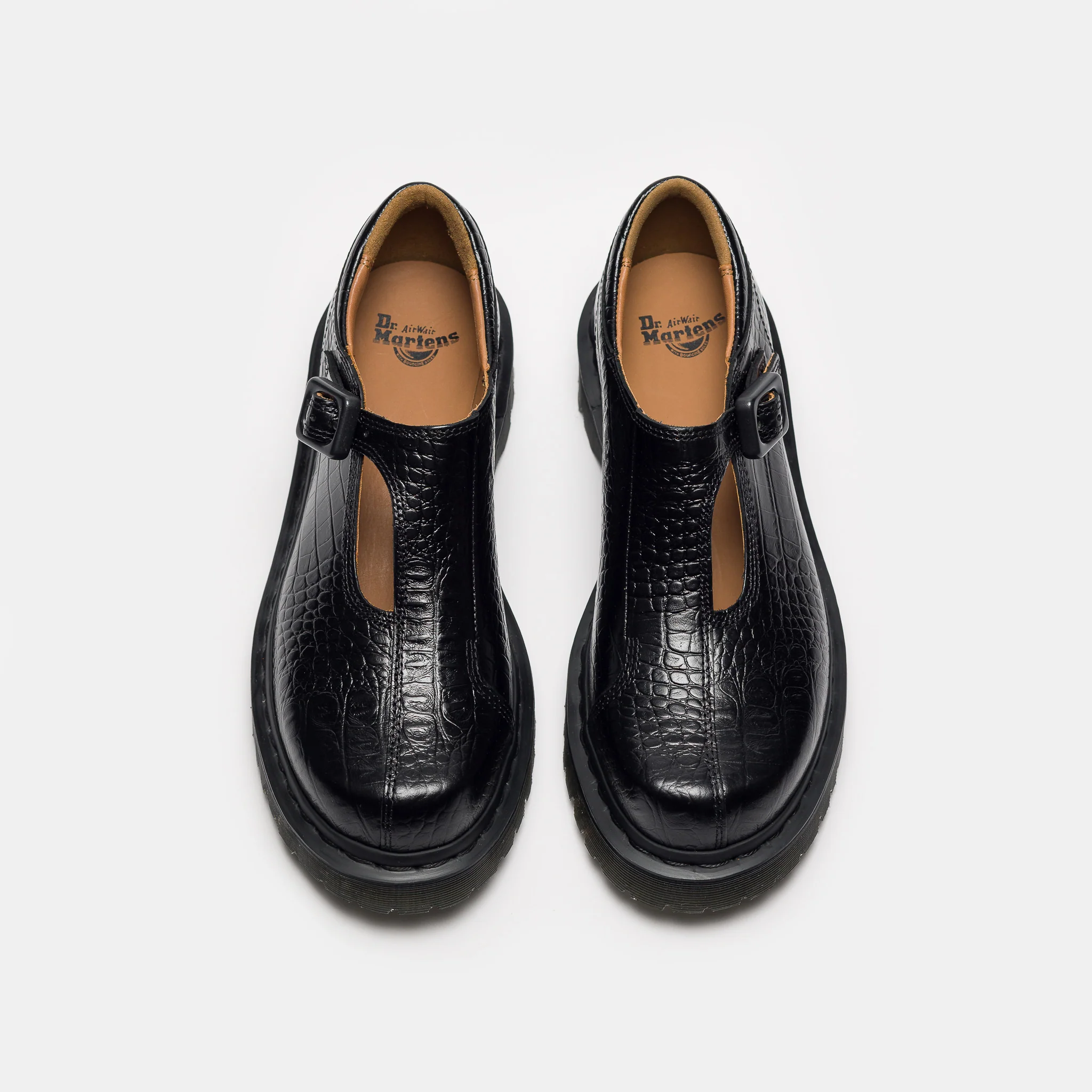 Rejena Mary Jane Croc Emboss Shoe in Black - Image 4