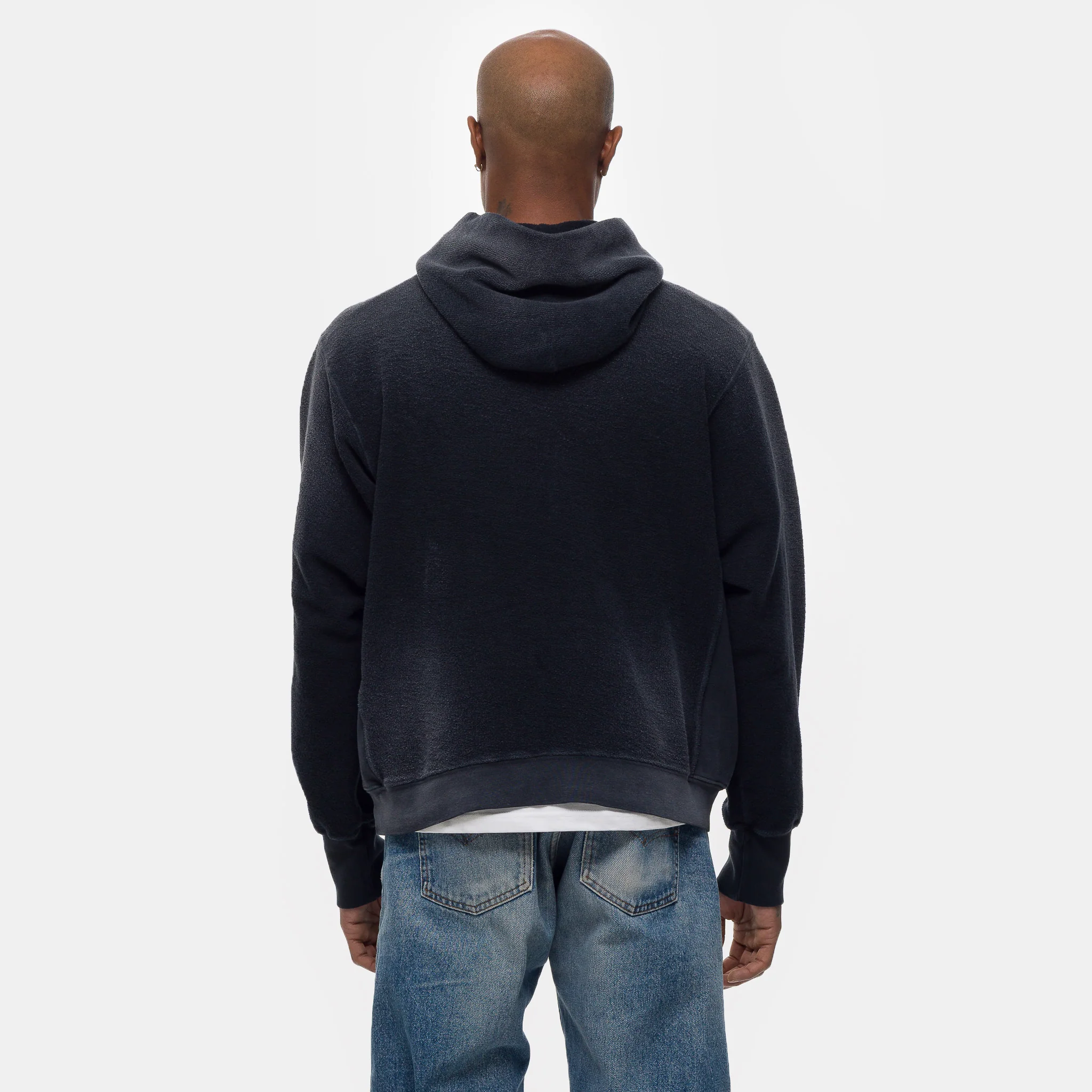 Reverse French Terry Hoodie in Black - Image 3