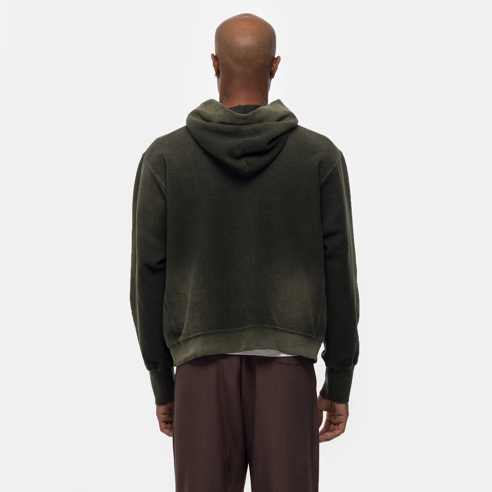 Reverse French Terry Hoodie in Forest Green - Image 3