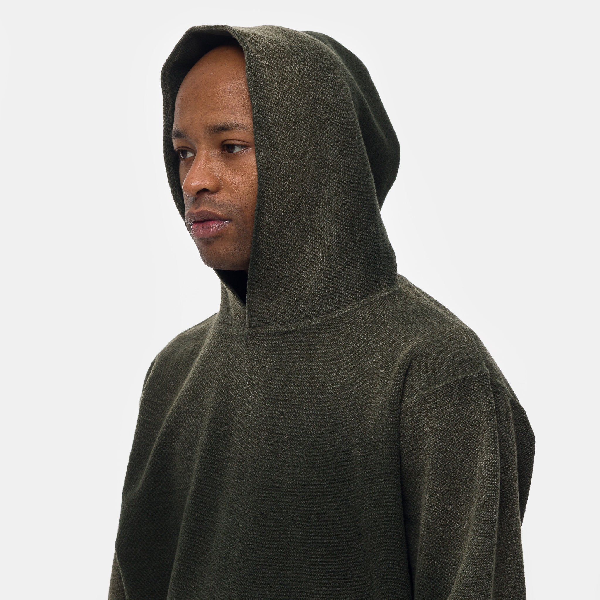Reverse French Terry Hoodie in Forest Green - Image 4