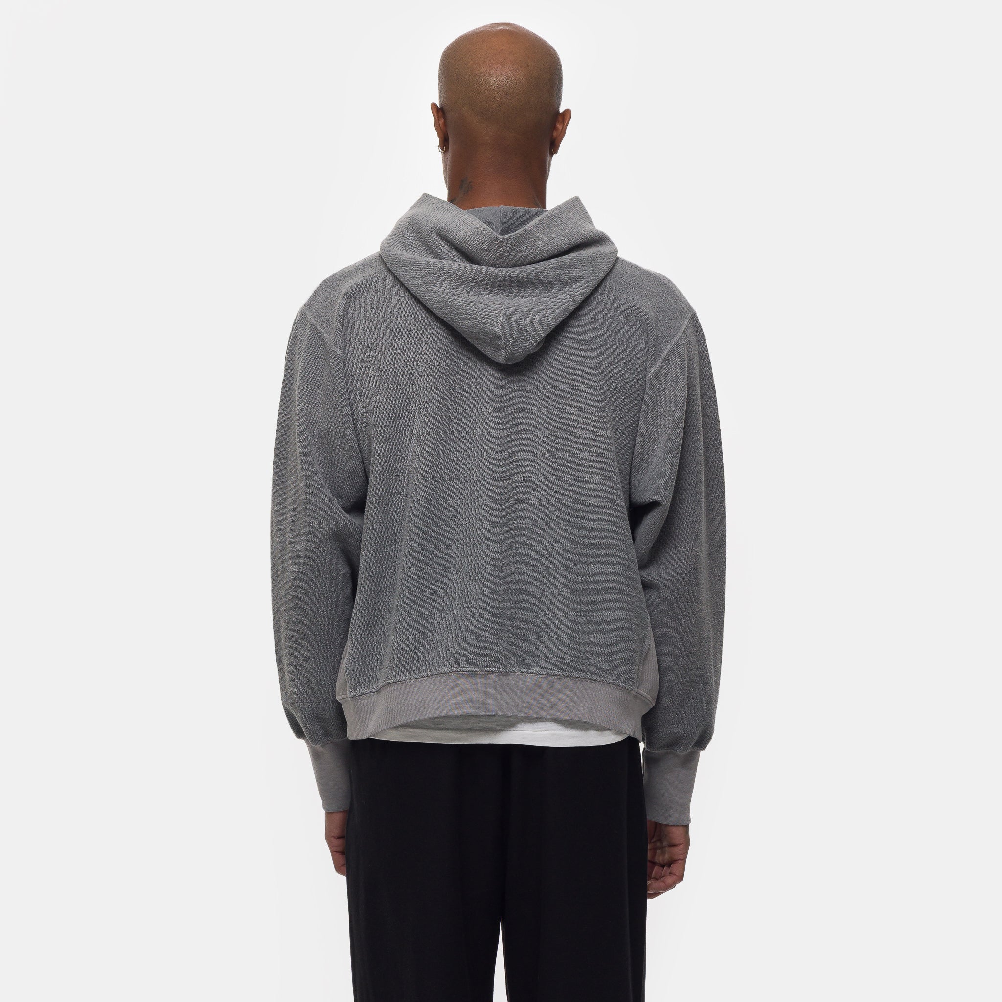 Reverse French Terry Hoodie in Steel Grey - Image 3