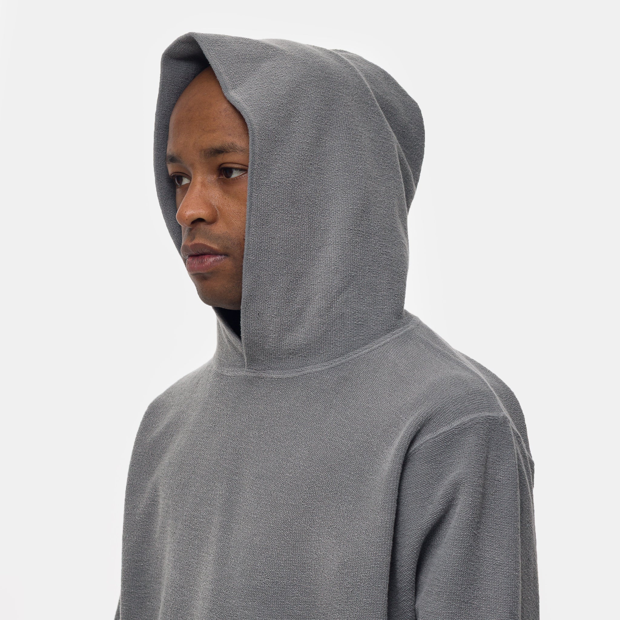 Reverse French Terry Hoodie in Steel Grey - Image 4