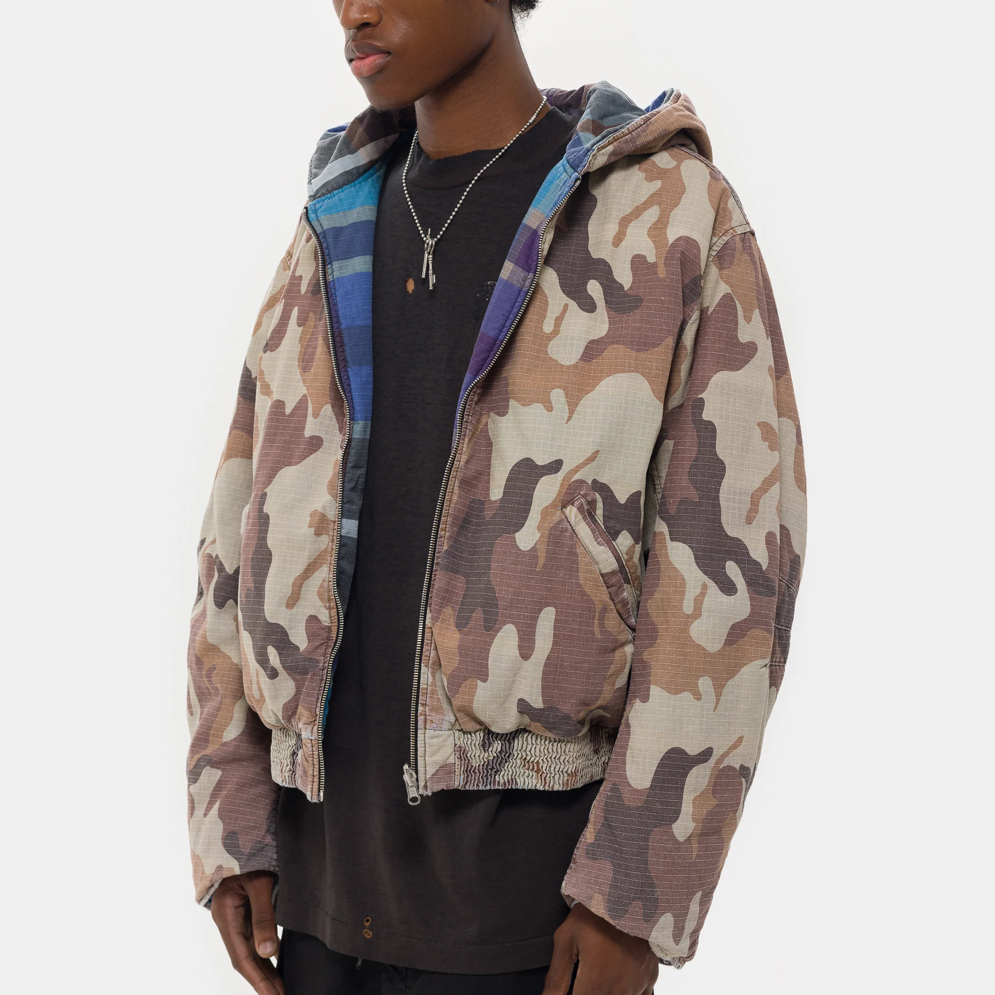 Reversible Bomber in Reno Camo Stone - Image 4