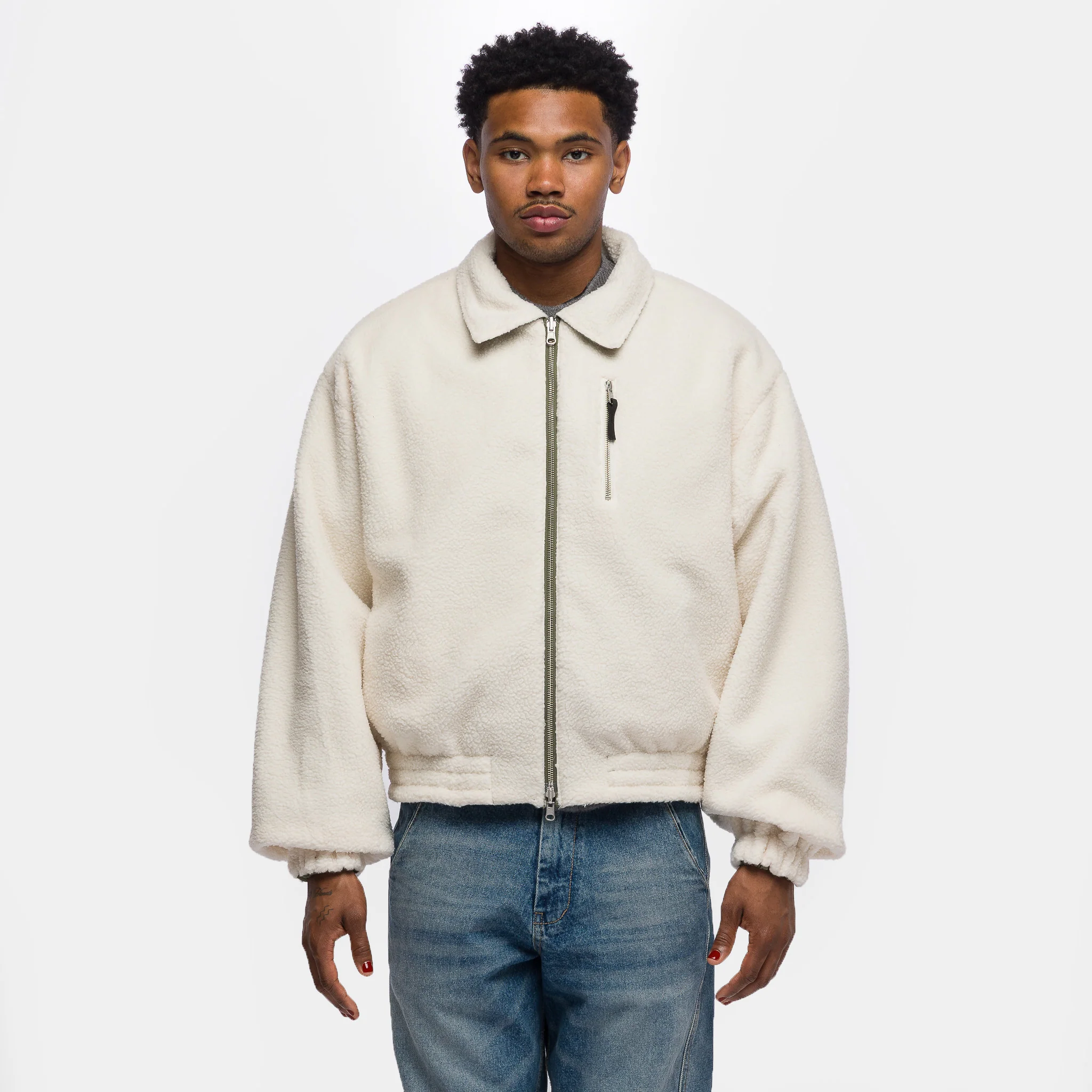 Reversible Bomber Jacket in Khaki