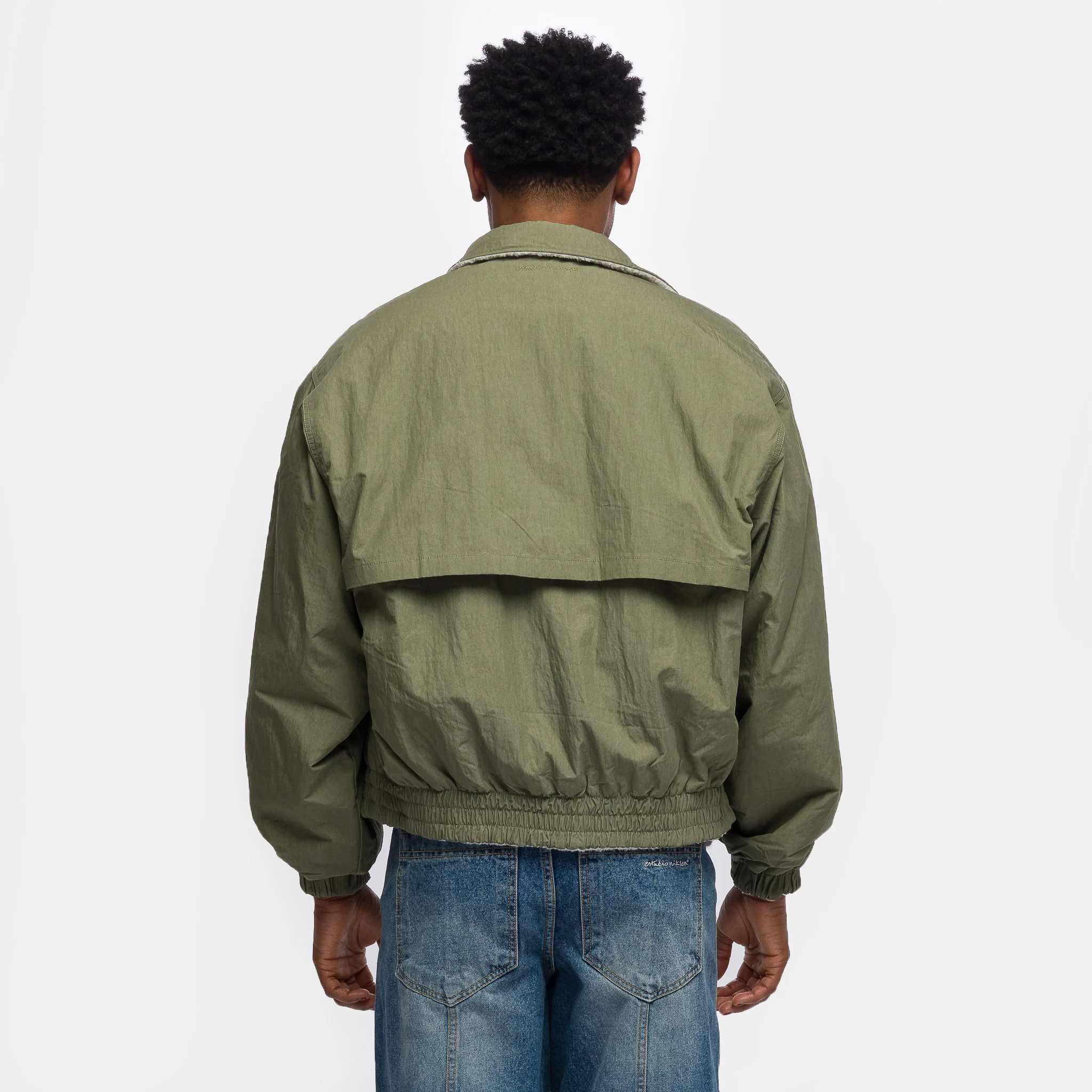Reversible Bomber Jacket in Khaki - Image 6