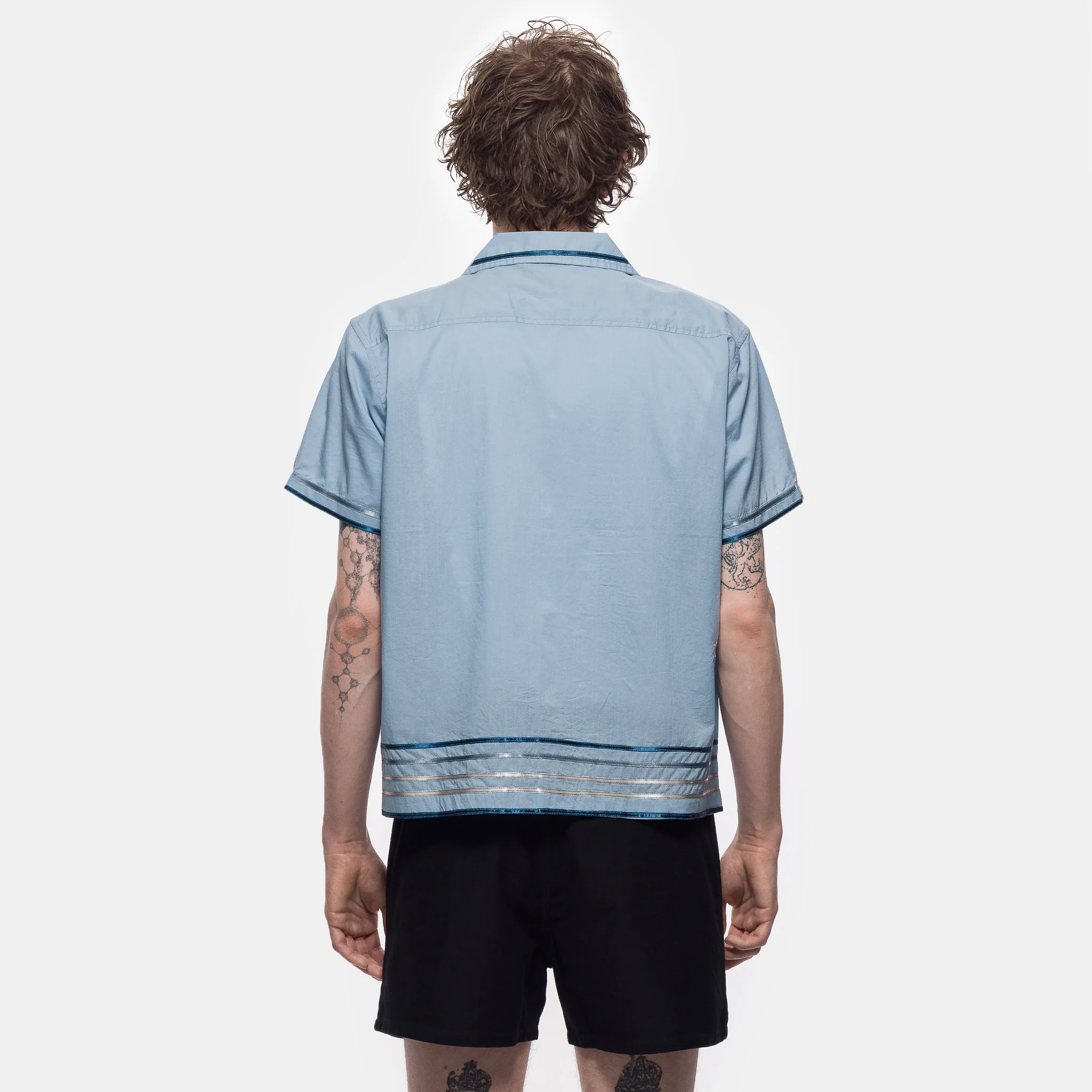 Ribbon Plaid Short Sleeve Shirt in Blue Multi - Image 4