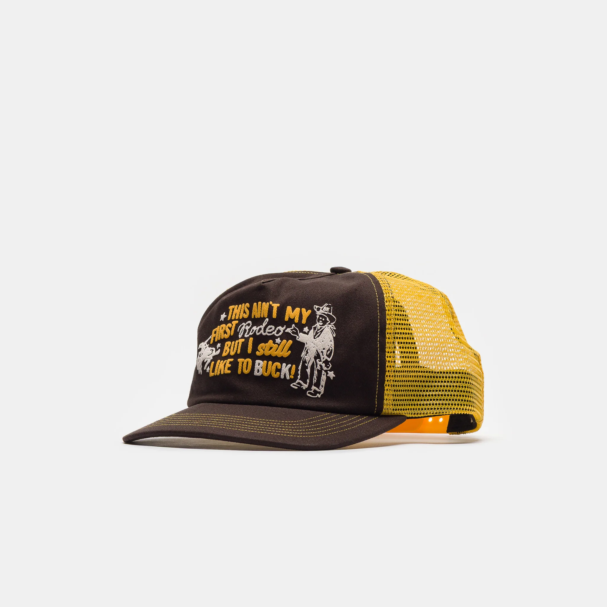 Rodeo Mesh Trucker Hat in Espresso/Gold - Image 3