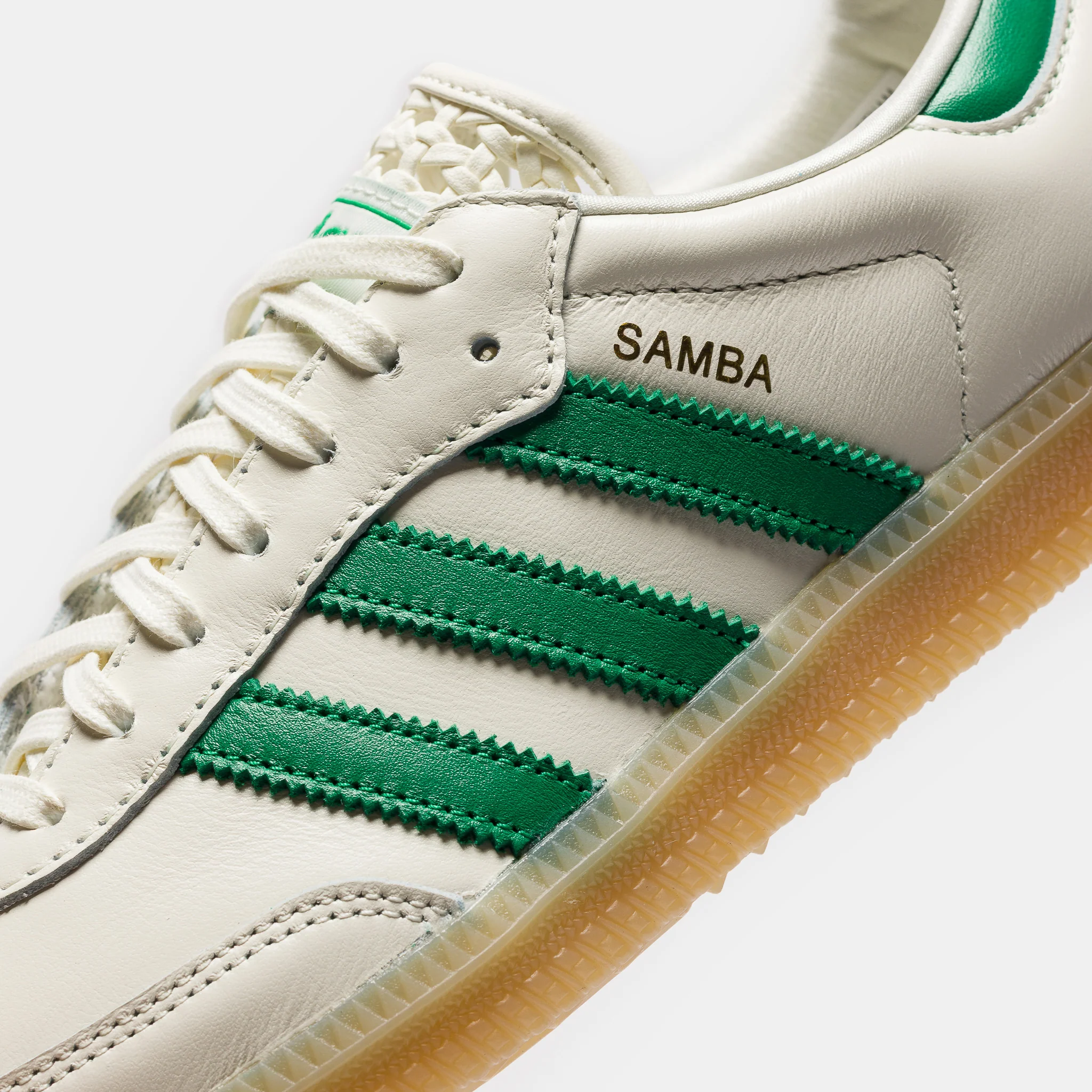 Samba OG Sneaker in White/Green - Image 5