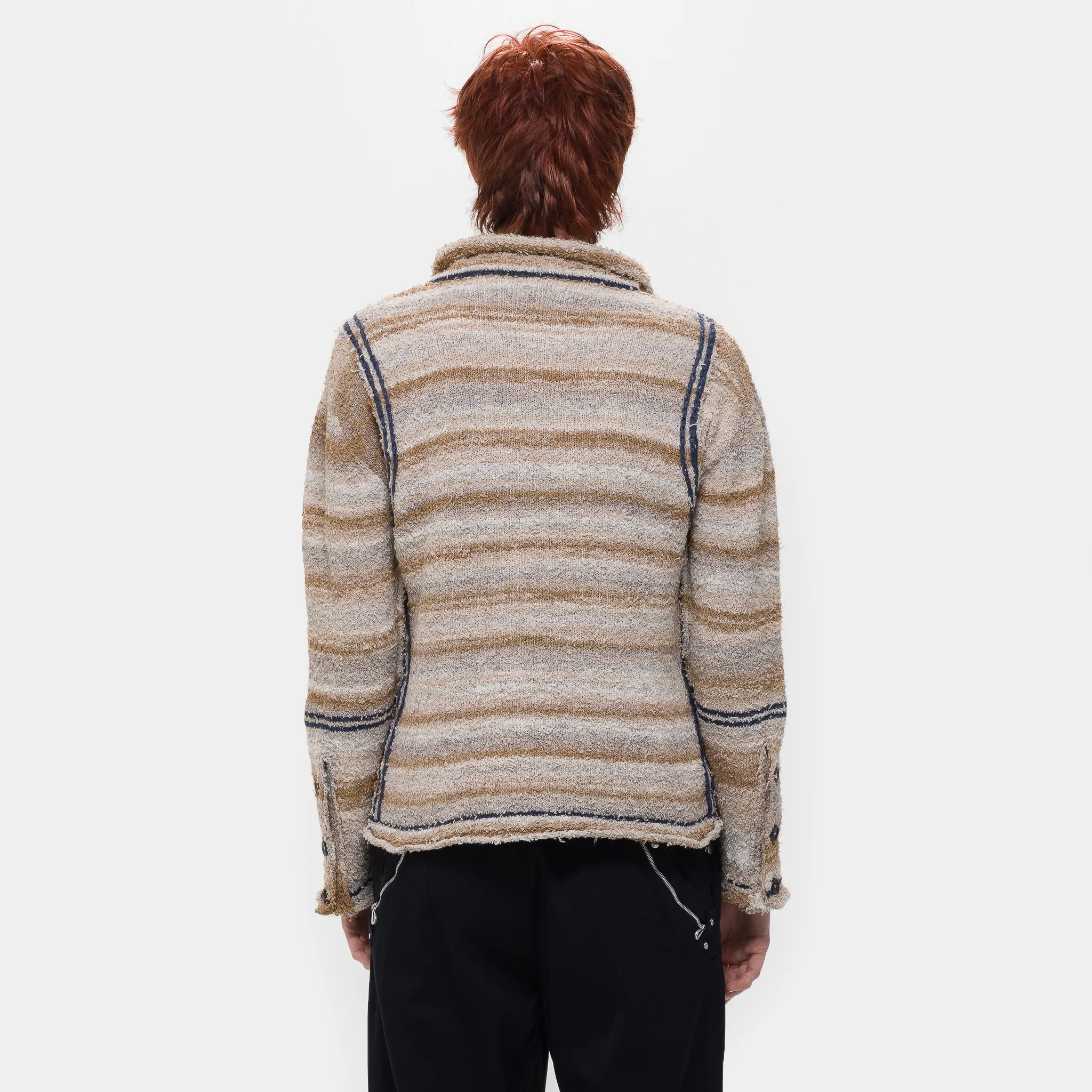 Scarpitta Knit Sweater in Beige/Grey - Image 3