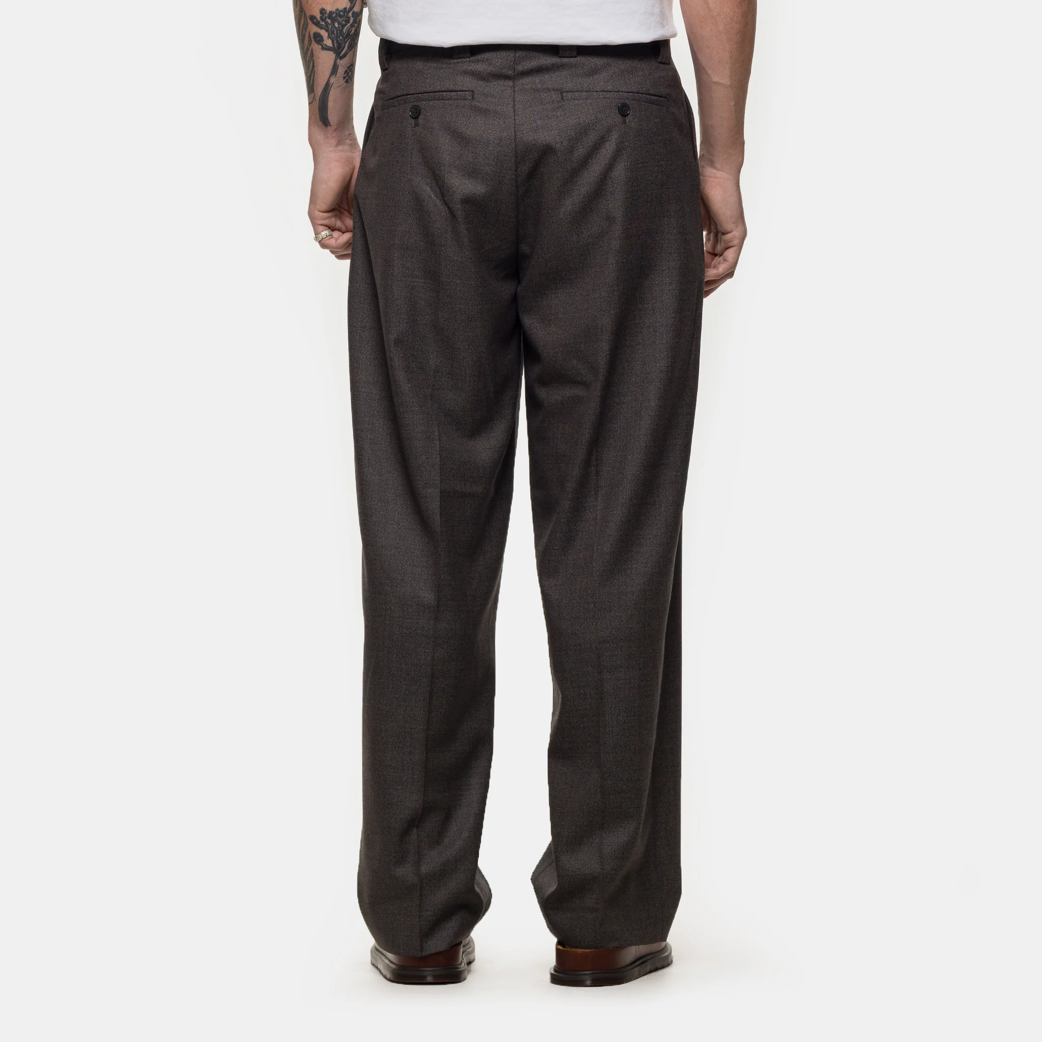 Service Trouser in Warm Grey Twist Wool - Image 3