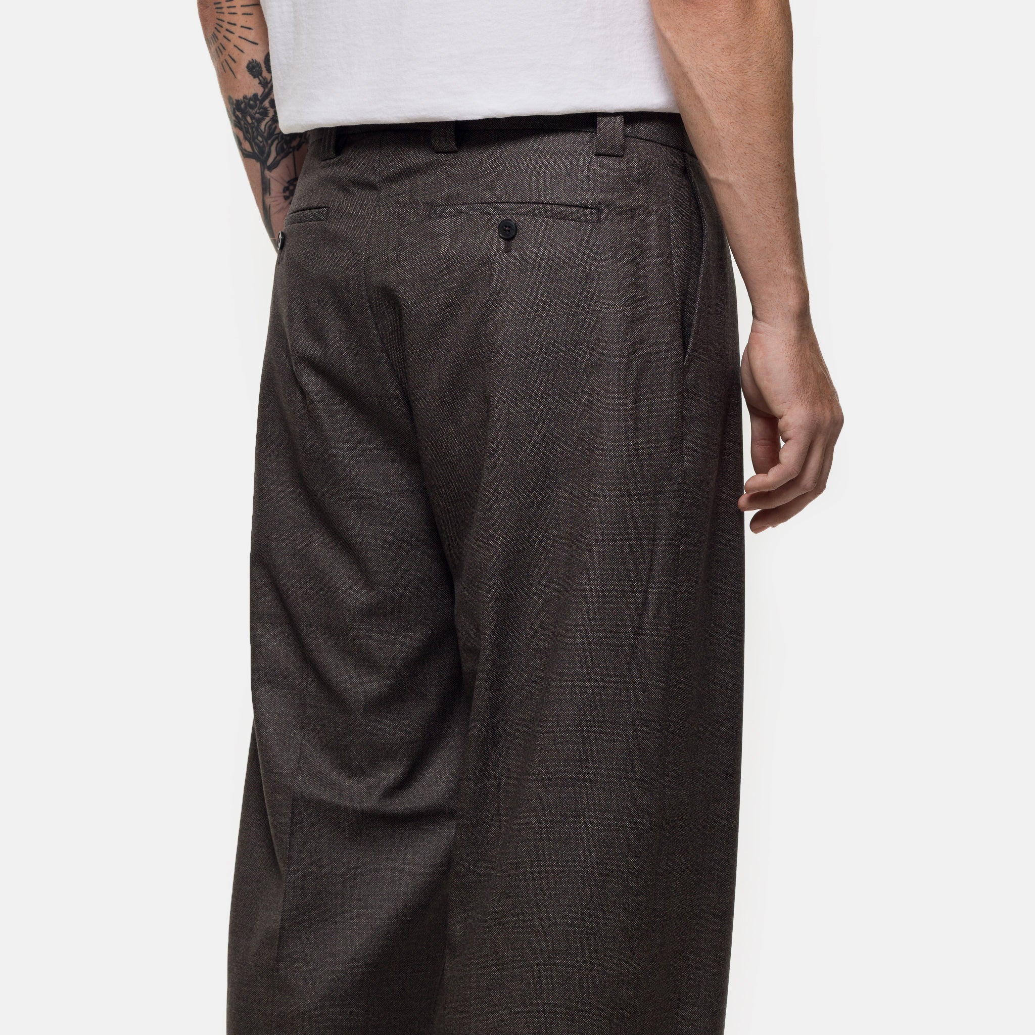 Service Trouser in Warm Grey Twist Wool - Image 5