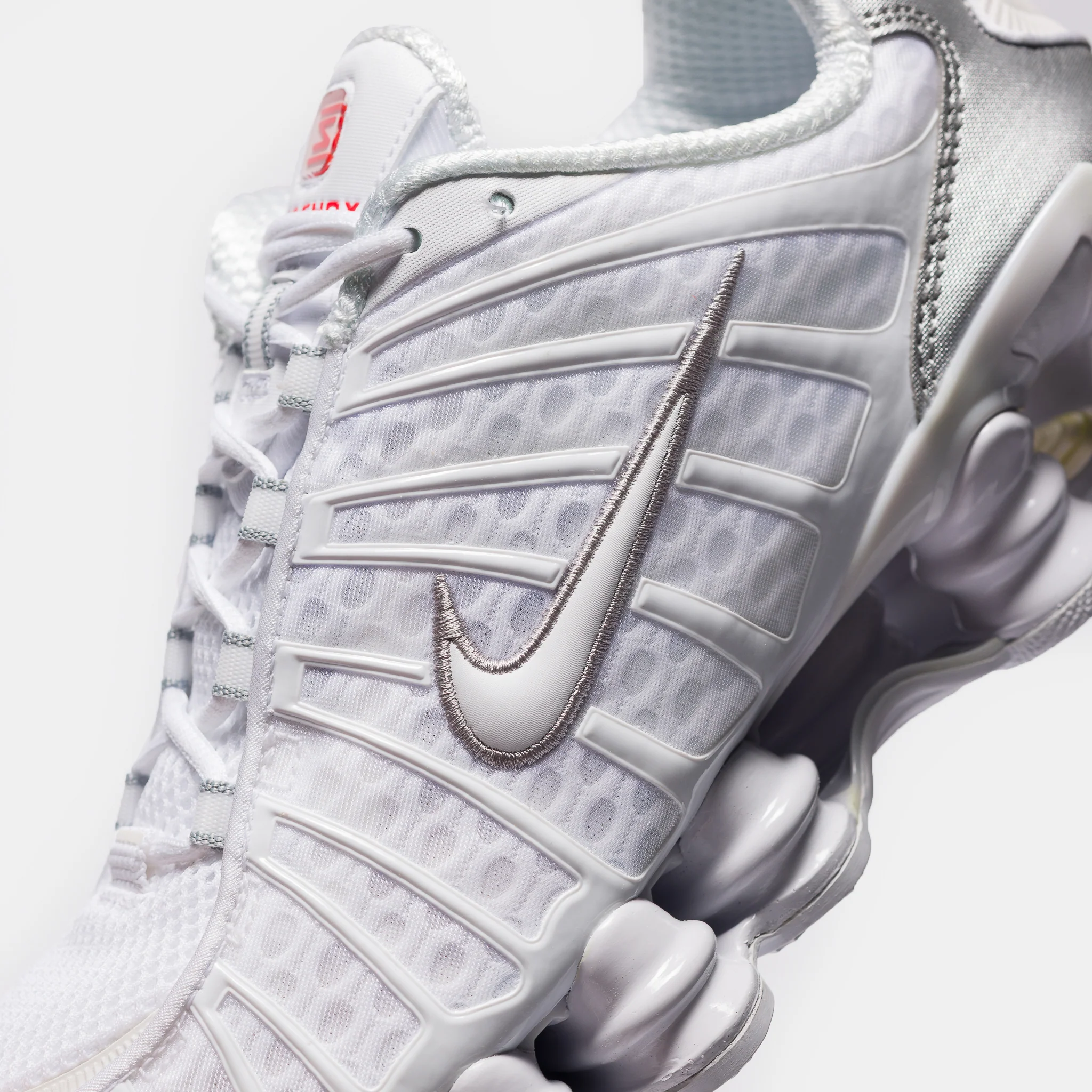 Shox TL Sneaker in White/White/Metallic Silver - Image 5