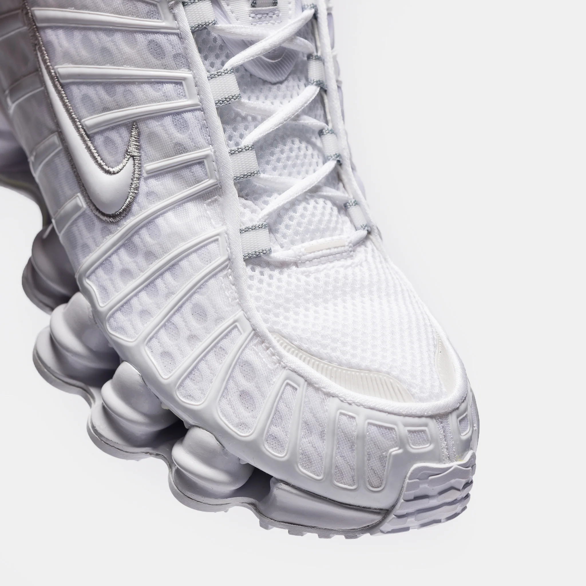 Shox TL Sneaker in White/White/Metallic Silver - Image 6