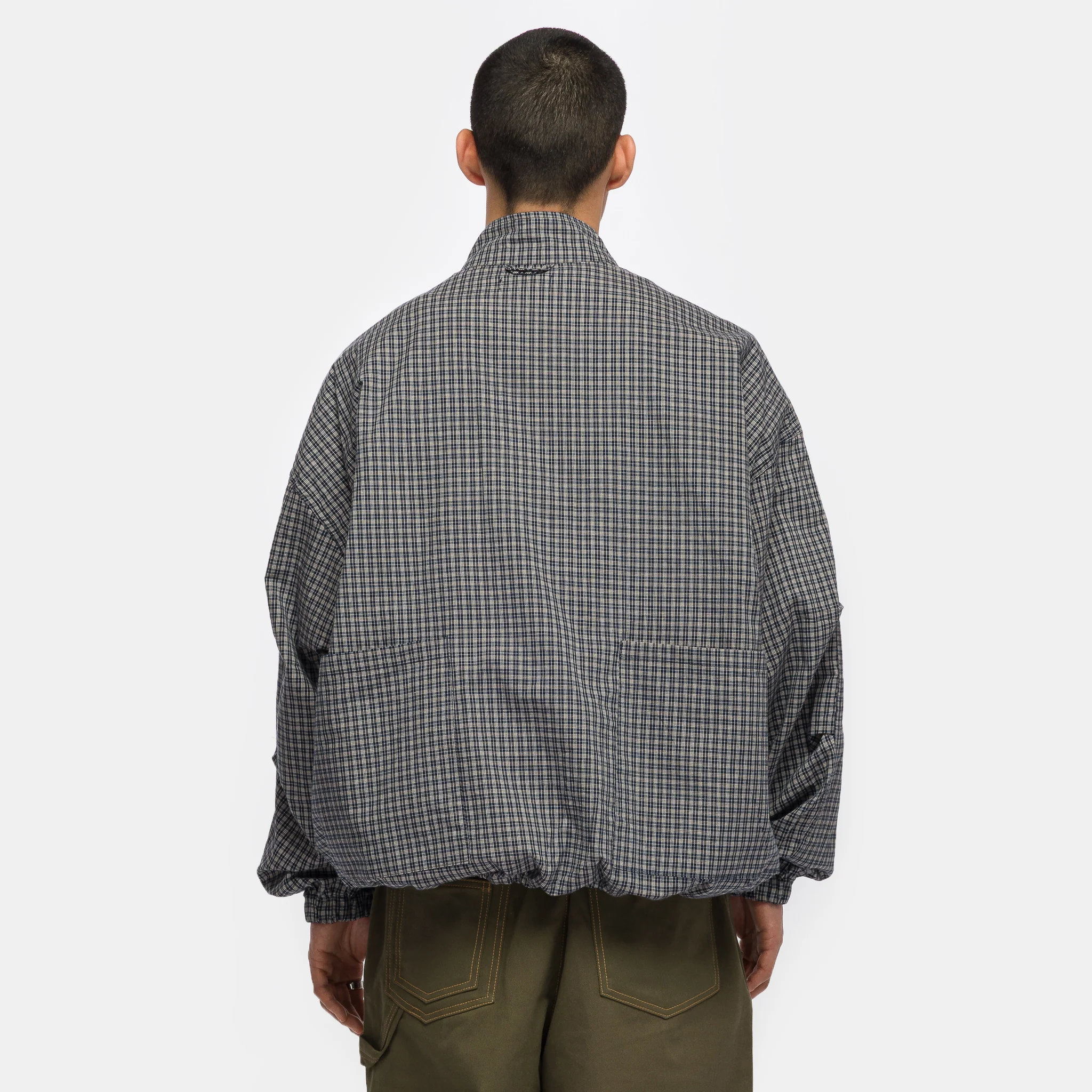 Side Pocket Light Jacket in Blue Checkered - Image 3