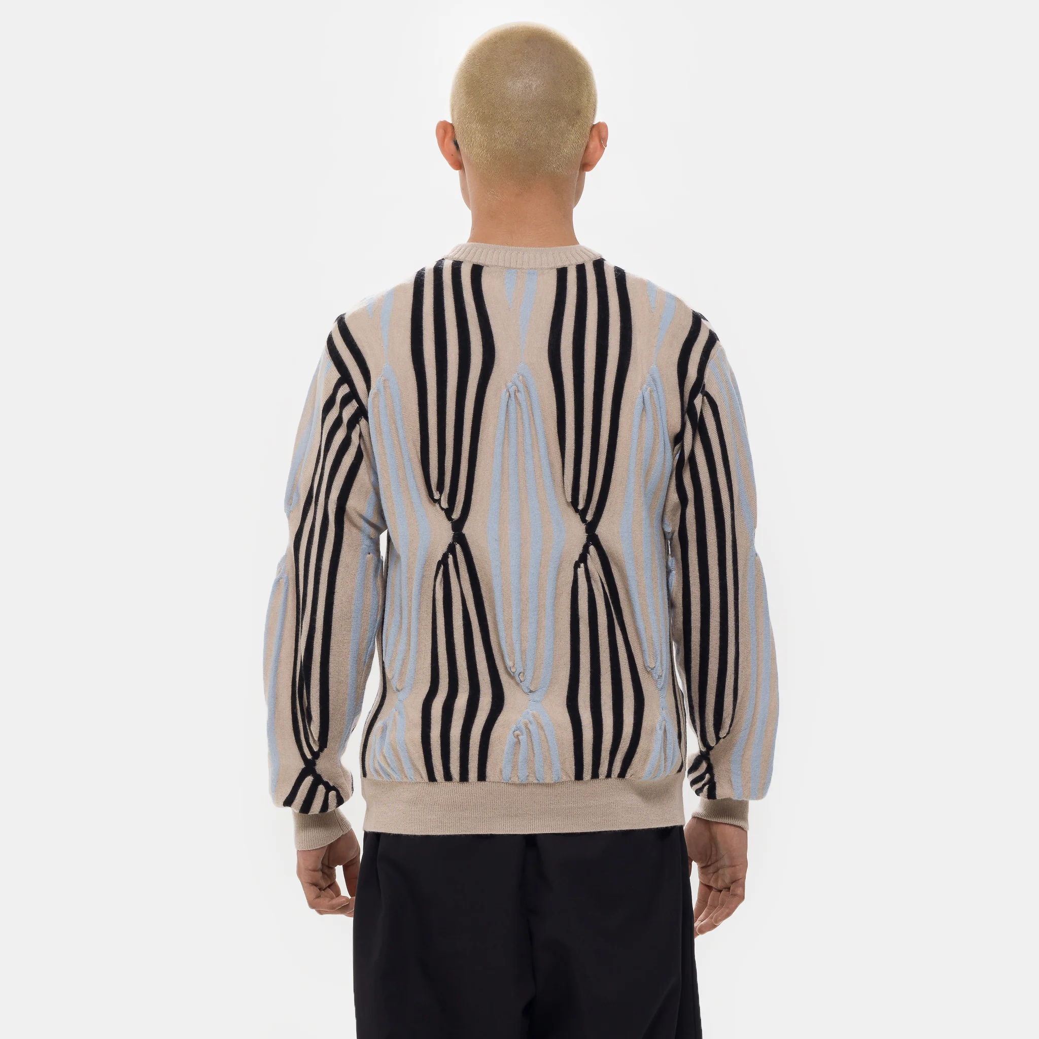 Solix Jumper in Beige/Black/Light Blue - Image 3