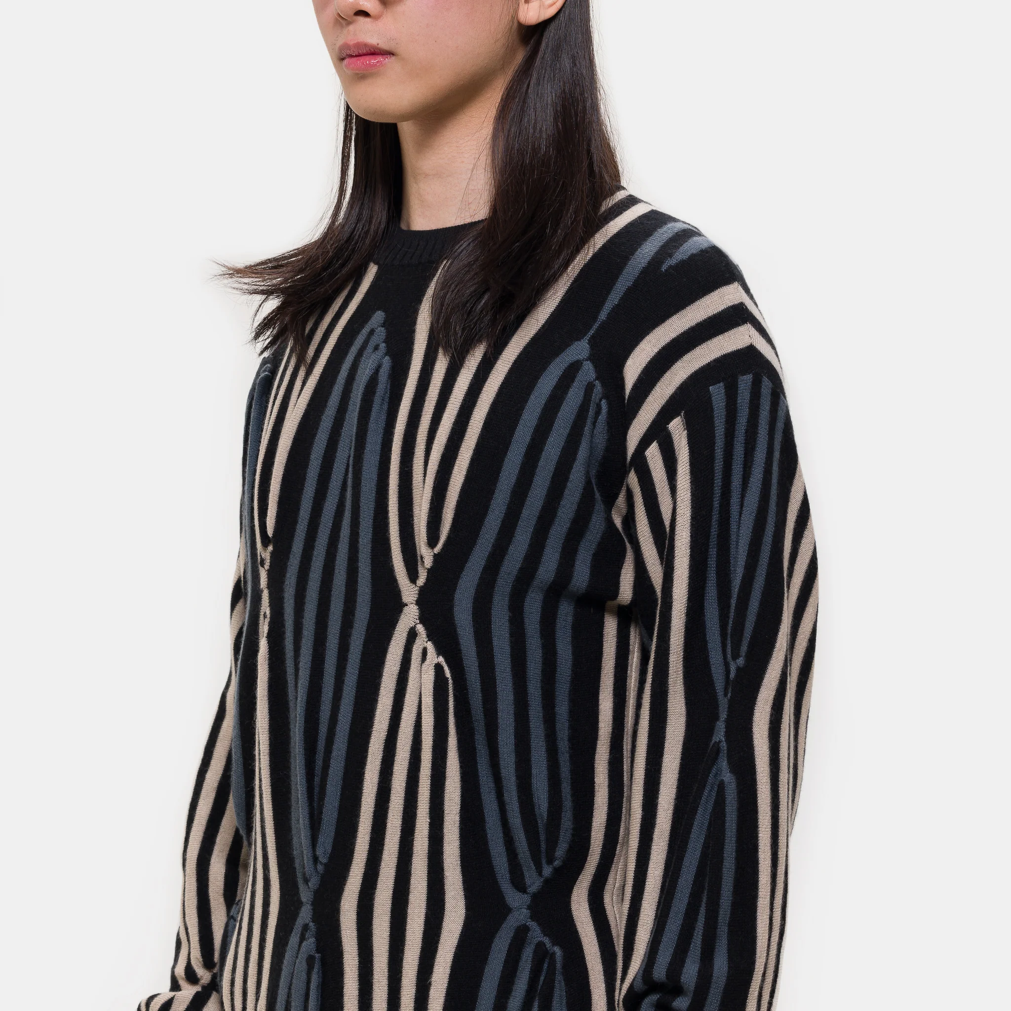 Solix Jumper in Black/Beige/Green Grey - Image 4