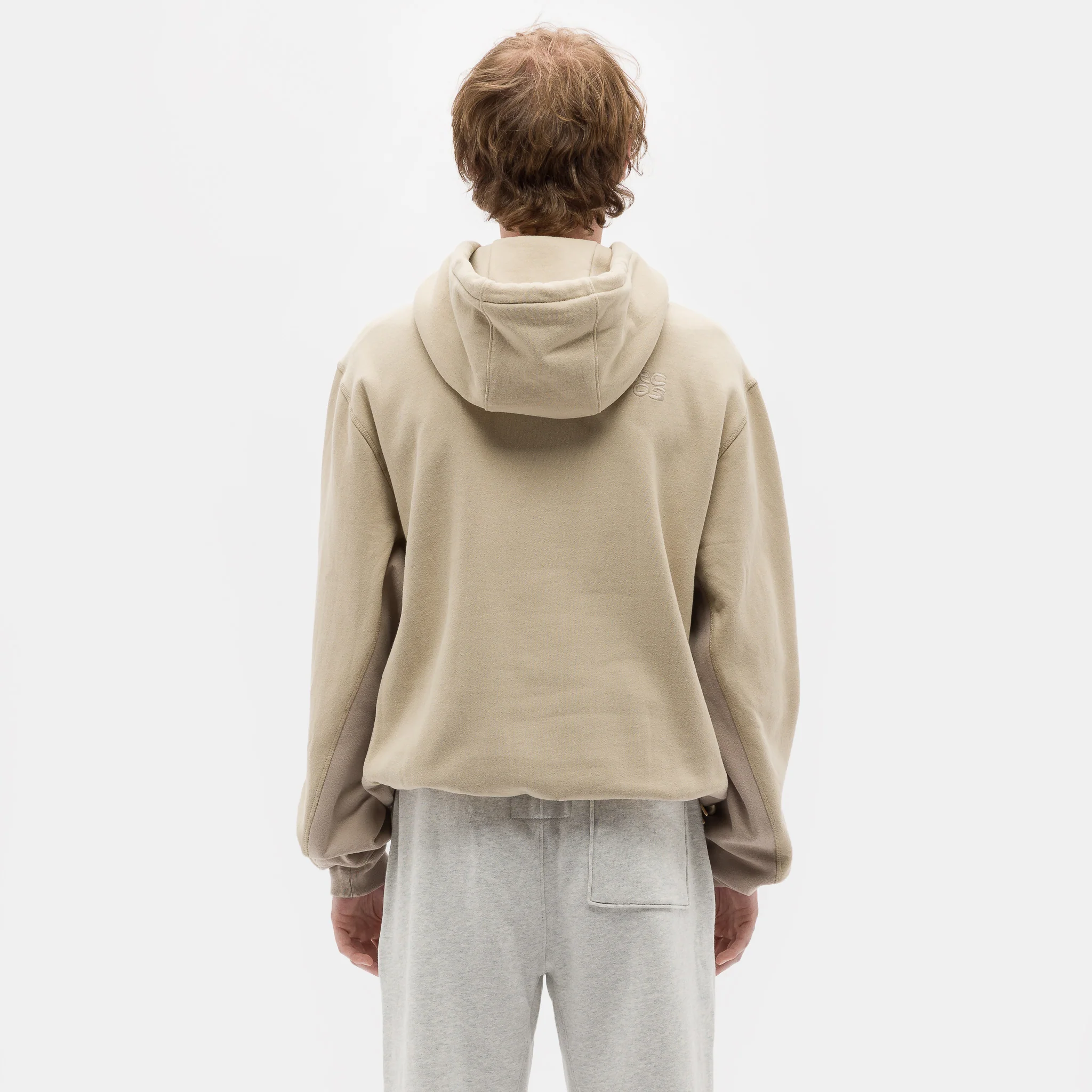 Stack Logo Embroidered Hoodie in Khaki - Image 3
