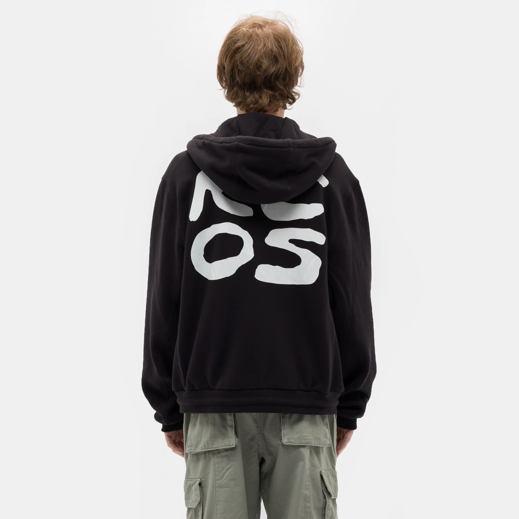Stack Logo Zip Up Hoodie in Black - Image 3