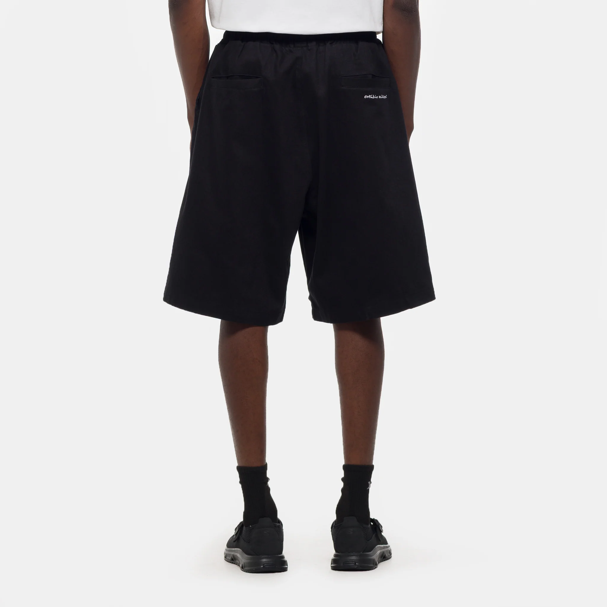 Stopper Balloon Bermuda Shorts in Black - Image 3