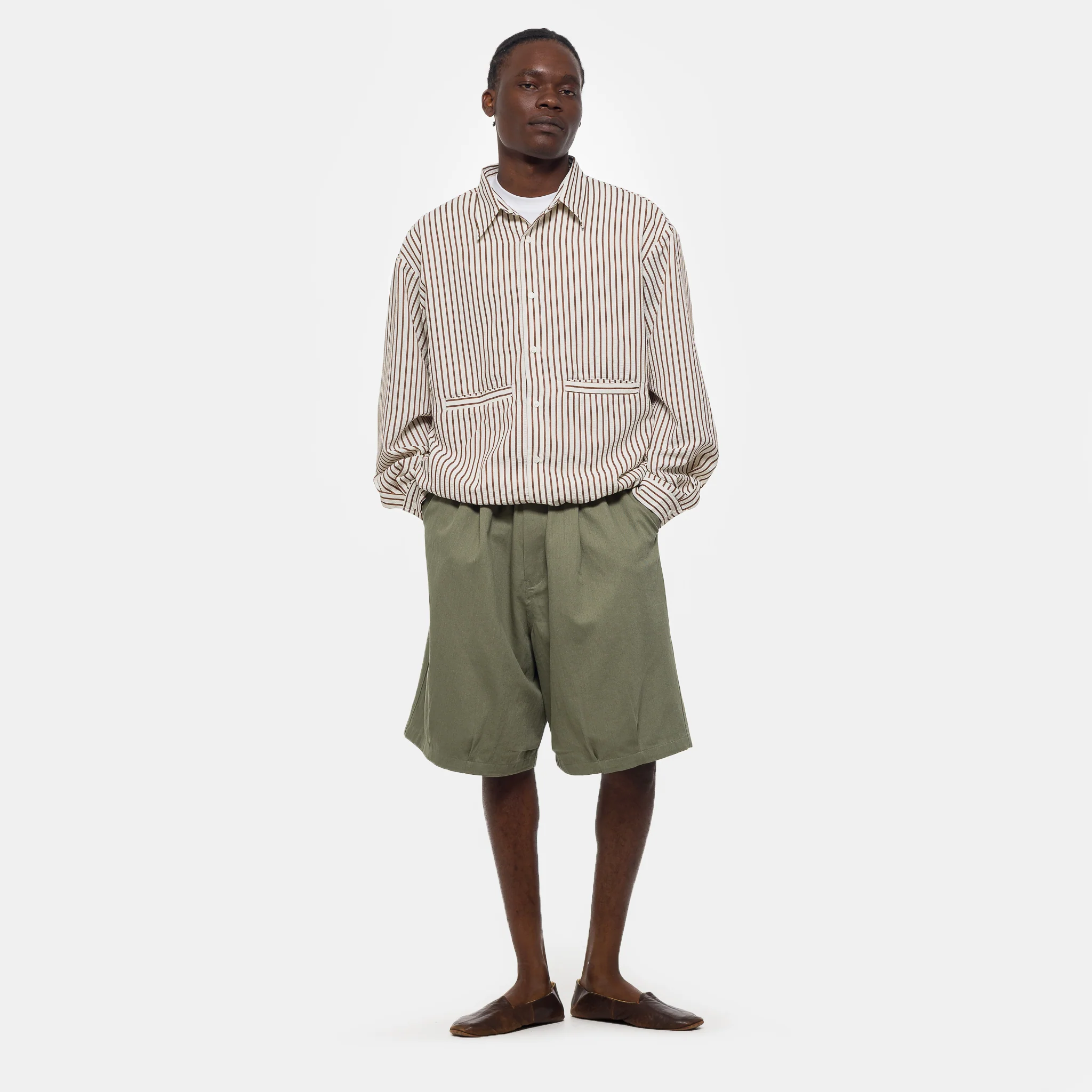 Stopper Balloon Bermuda Shorts in Khaki - Image 2