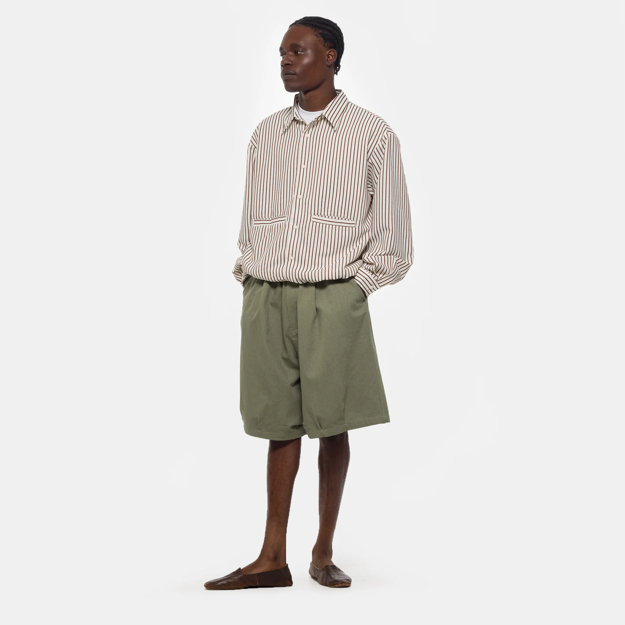 String Pocket Shirt in Brown - Image 2