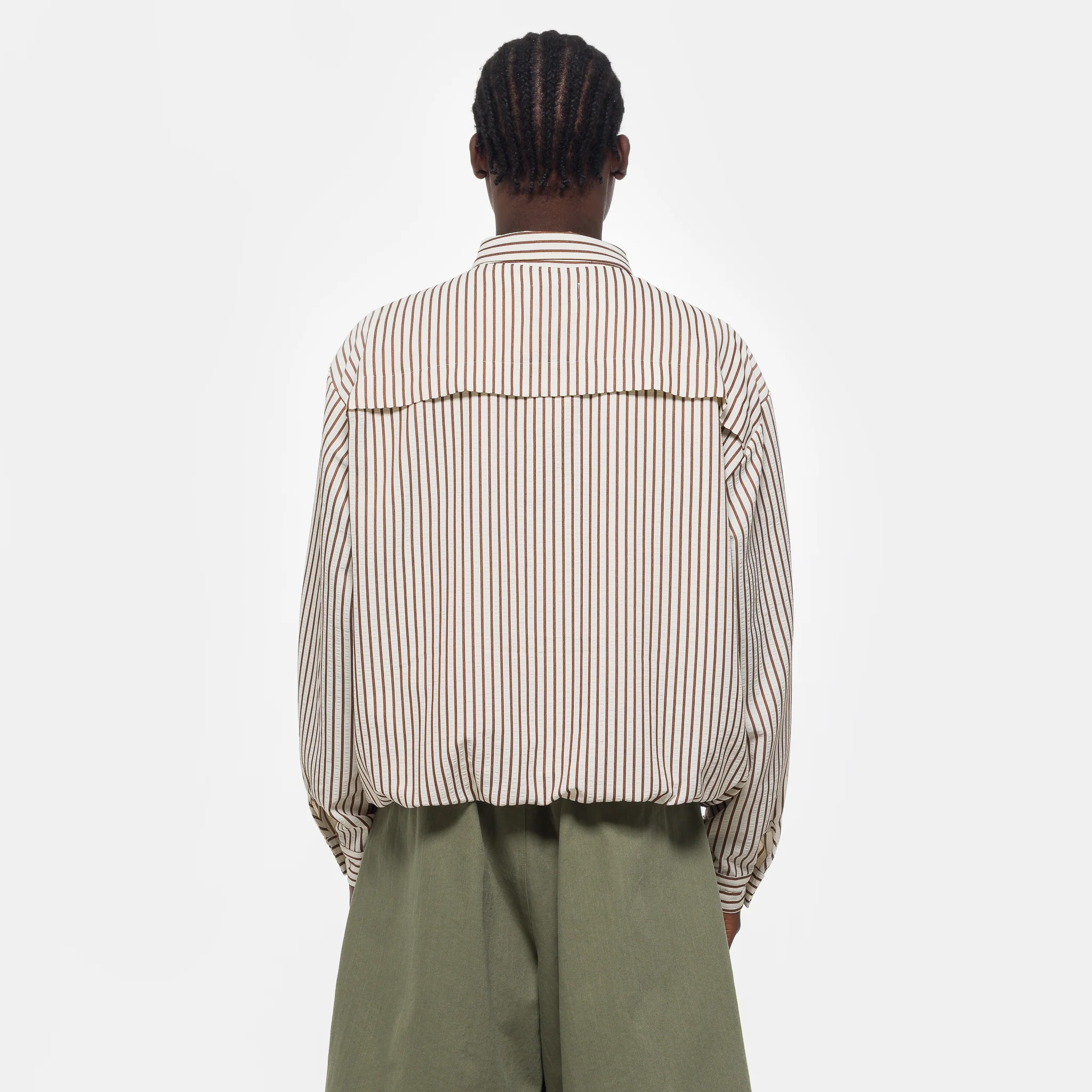 String Pocket Shirt in Brown - Image 3
