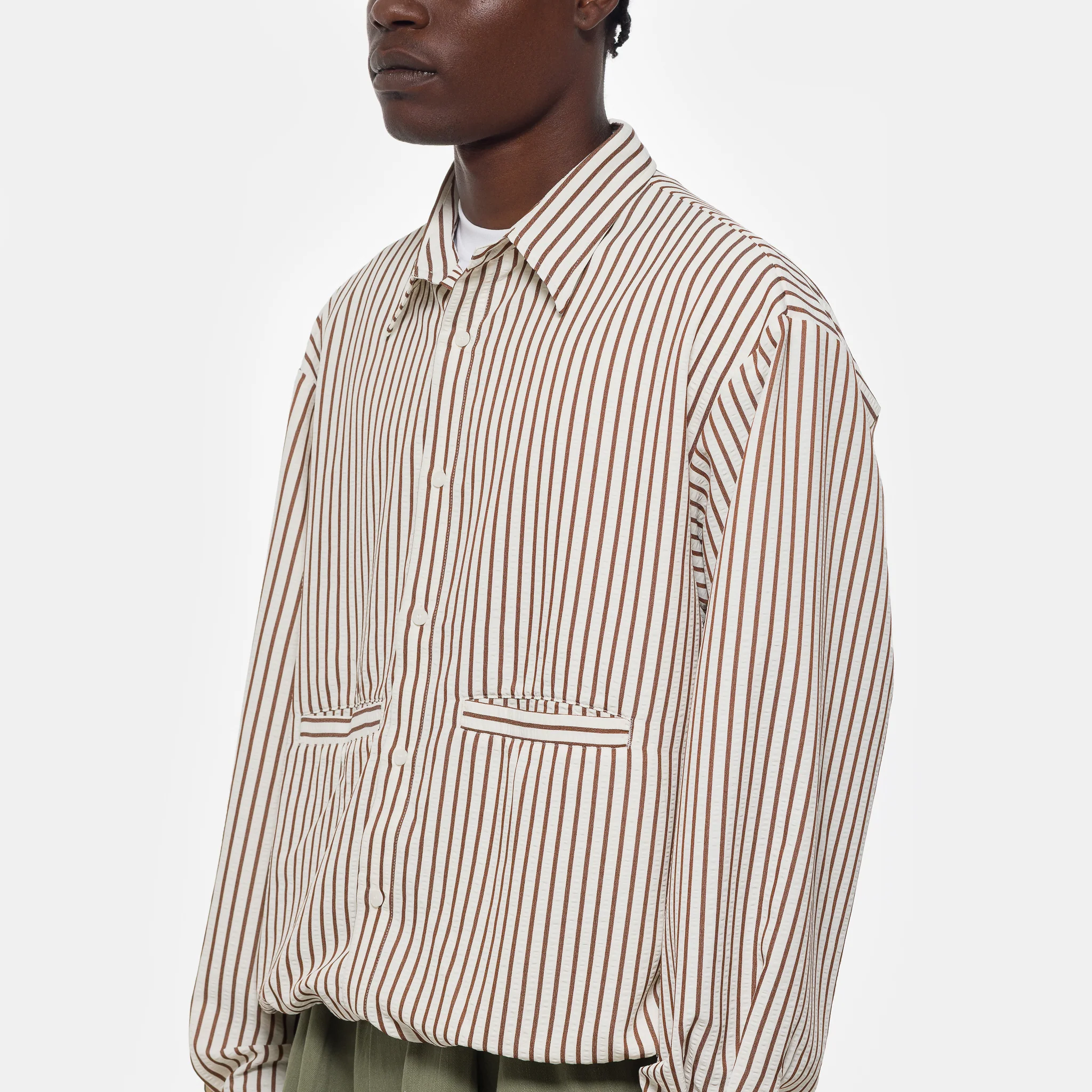 String Pocket Shirt in Brown - Image 4