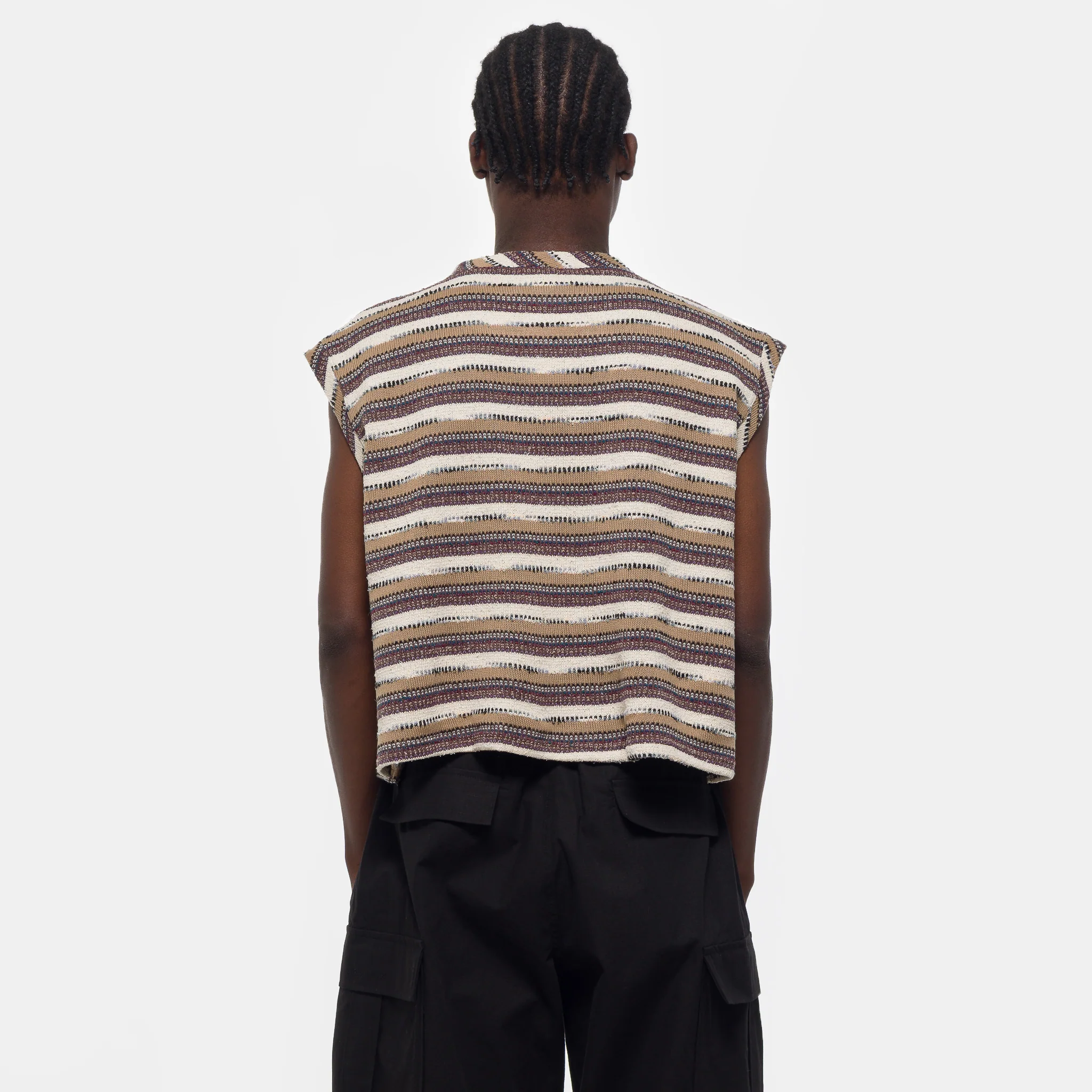 Stripe Knit Vest in Multi - Image 3