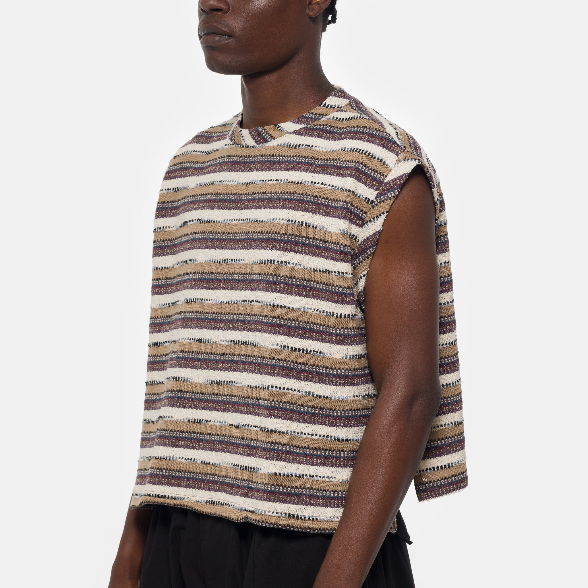 Stripe Knit Vest in Multi - Image 4